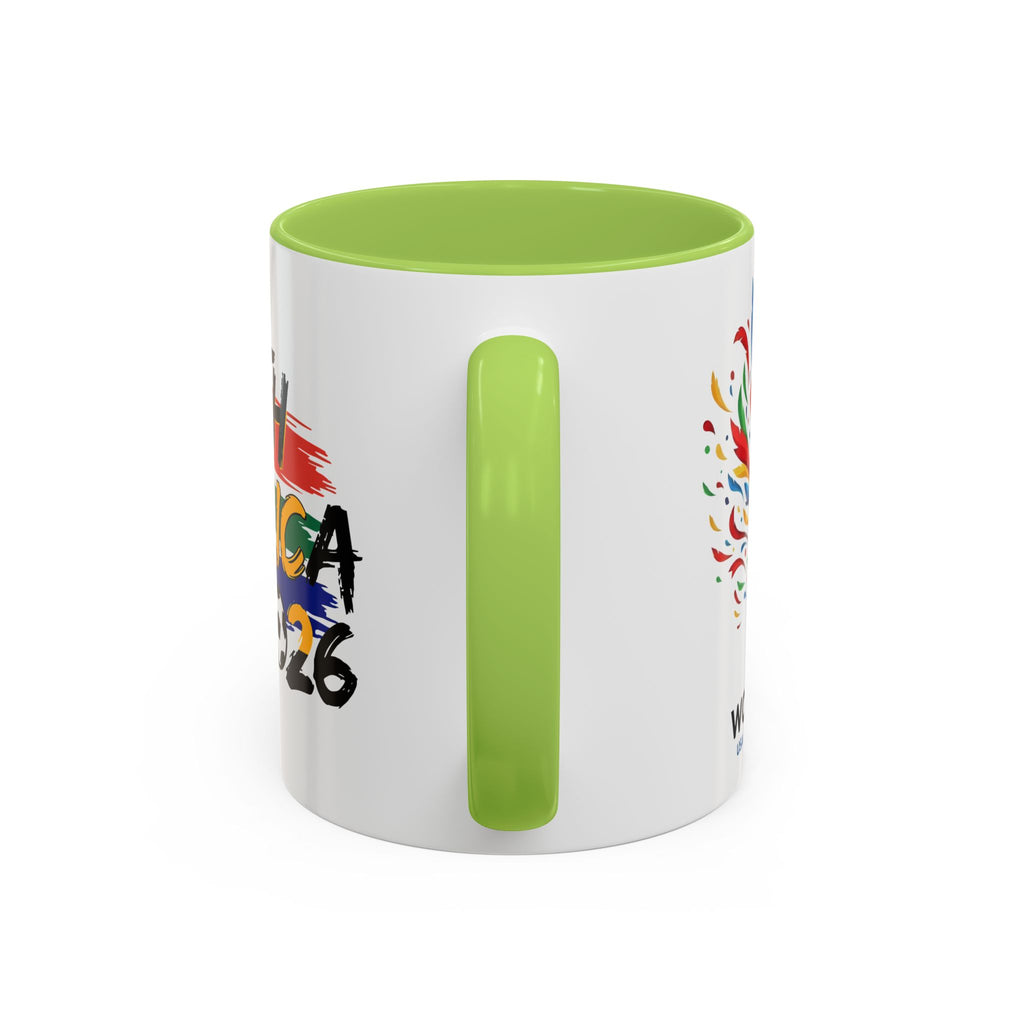 South Africa 2026 Soccer Flag Accent Coffee Mug | 11oz 15oz, Soccer World Cup 2026, Gift for Dad
