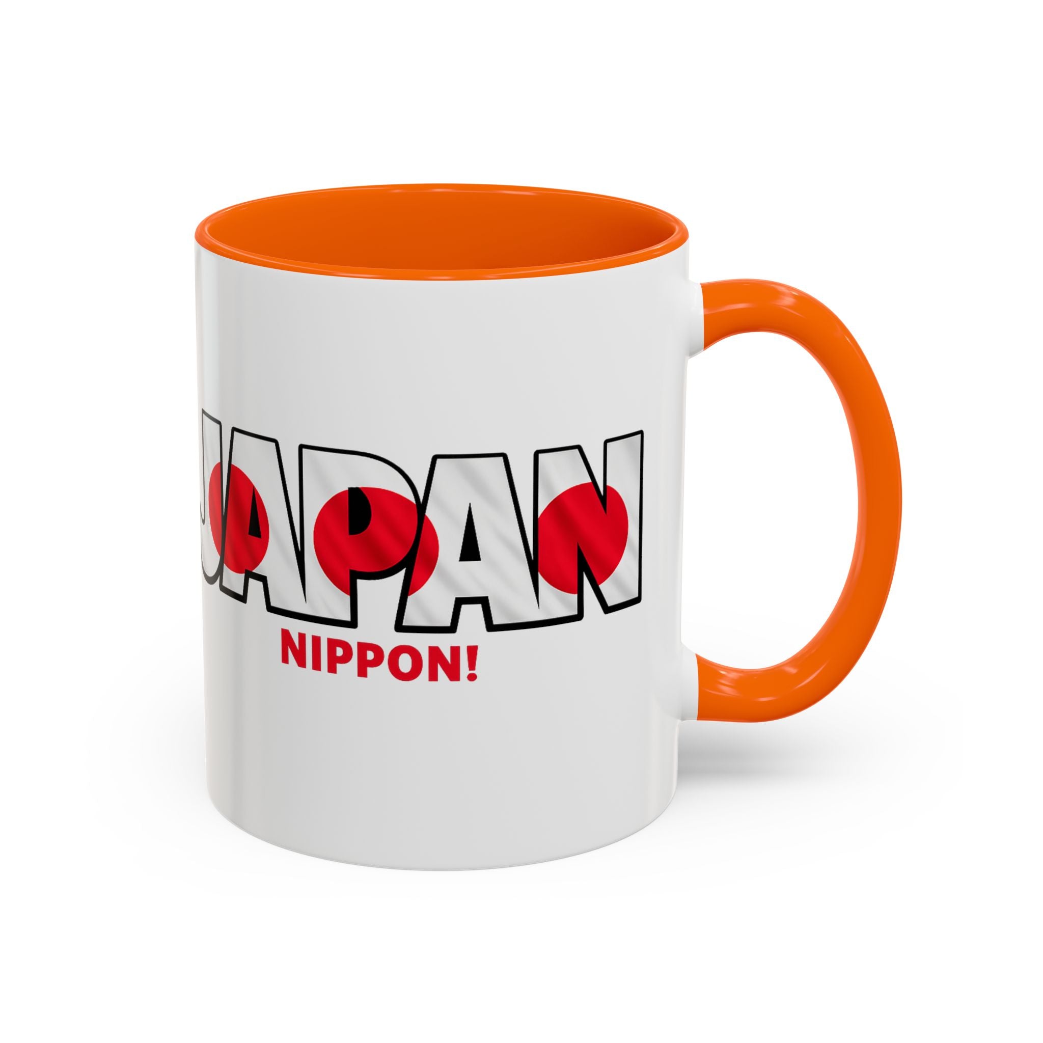 Japan Nippon Text Accent Mug | Flag Lettering Coffee Cup, World Cup 2026, Gift for Dad