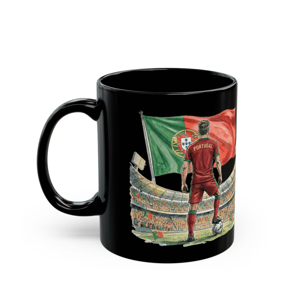 Portugal World Cup 2026 Mug, Black Ceramic Coffee Cup, Gift For Dad