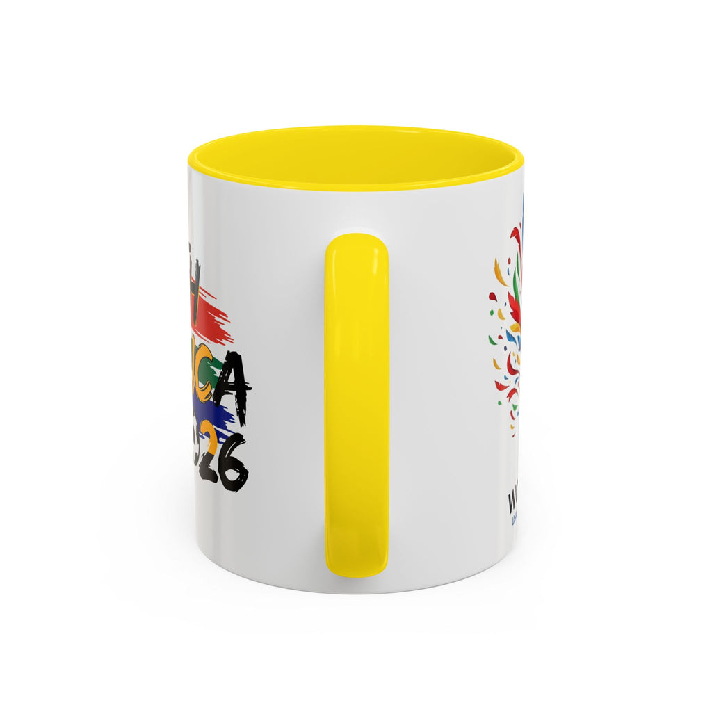 South Africa 2026 Soccer Flag Accent Coffee Mug | 11oz 15oz, Soccer World Cup 2026, Gift for Dad