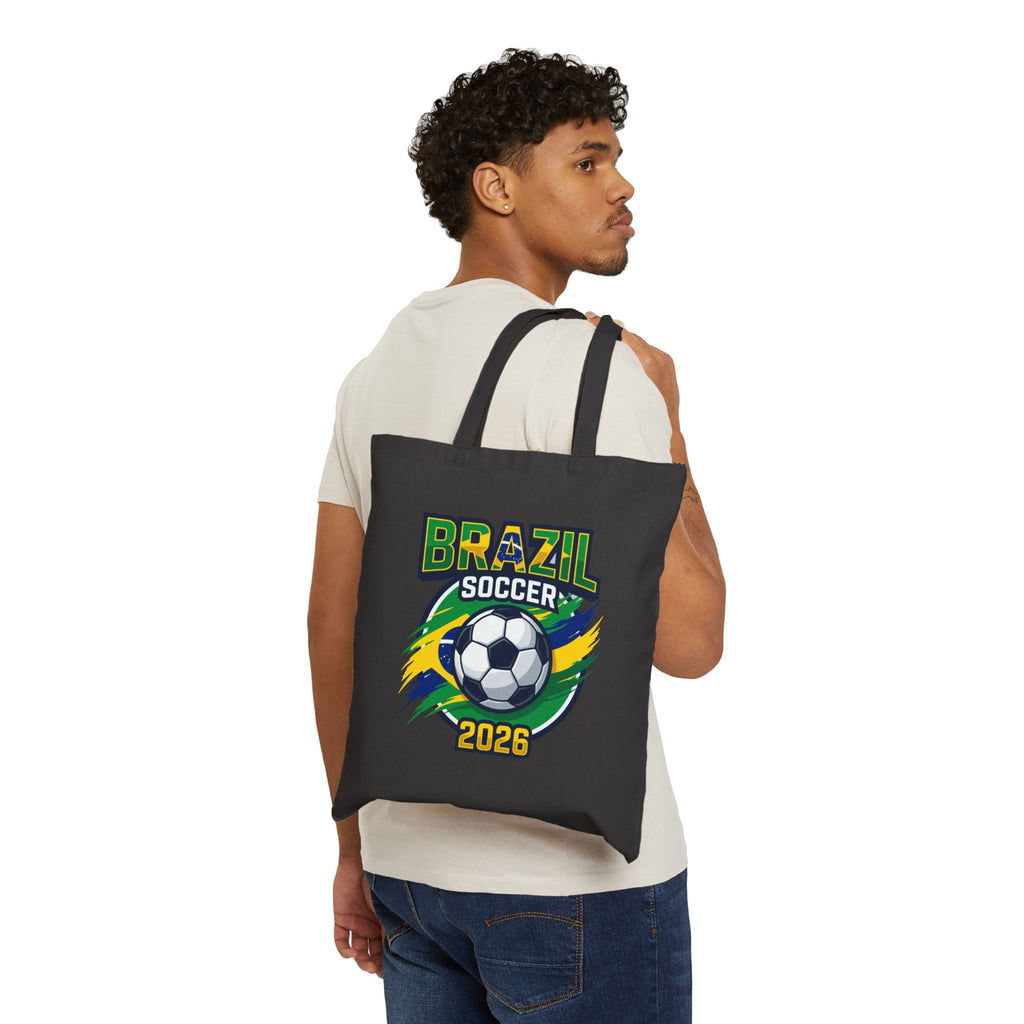 Brazil Soccer 2026 Tote Bag , World Cup Football Canvas Tote, Mother's Day Gift