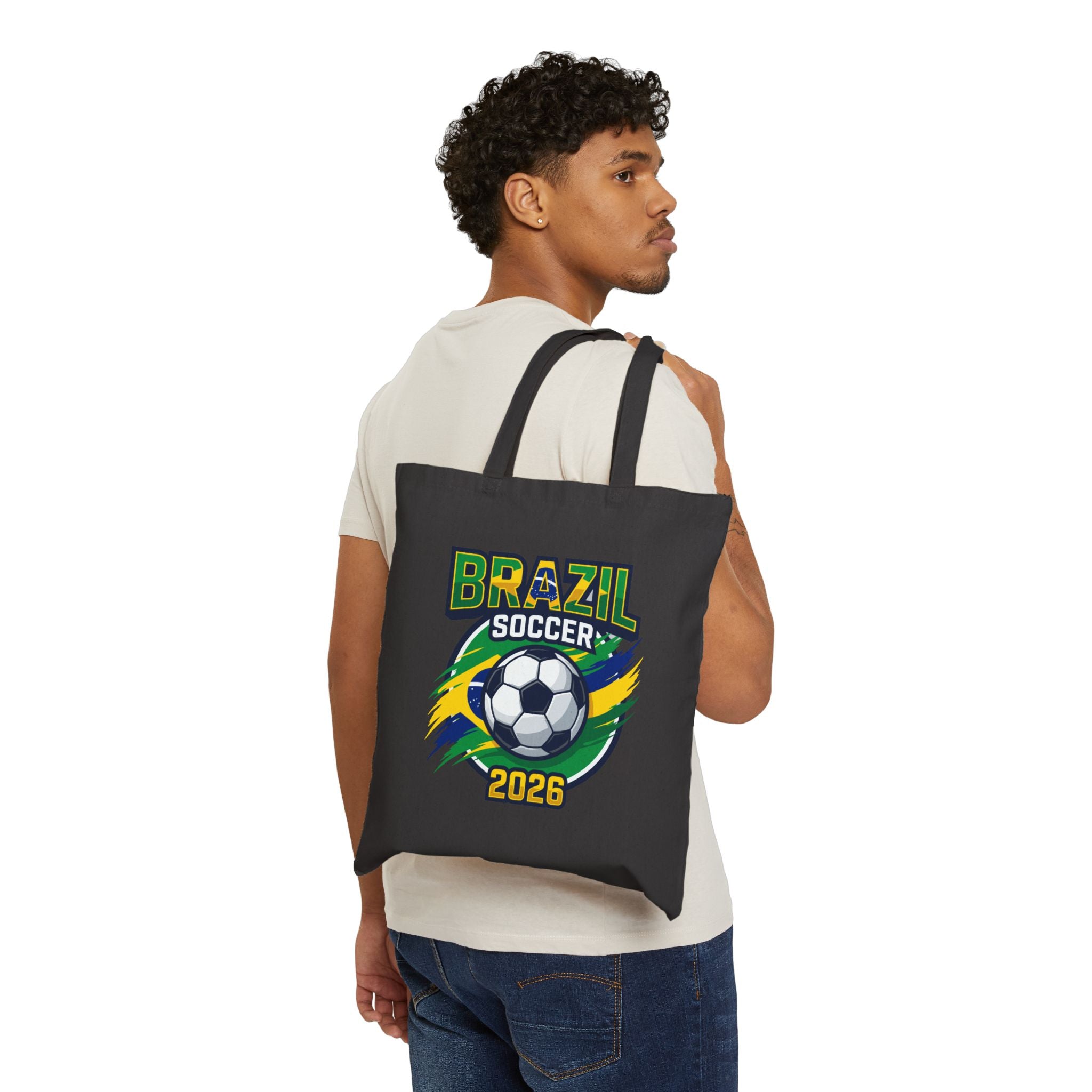 Brazil Soccer 2026 Tote Bag , World Cup Football Canvas Tote, Mother's Day Gift