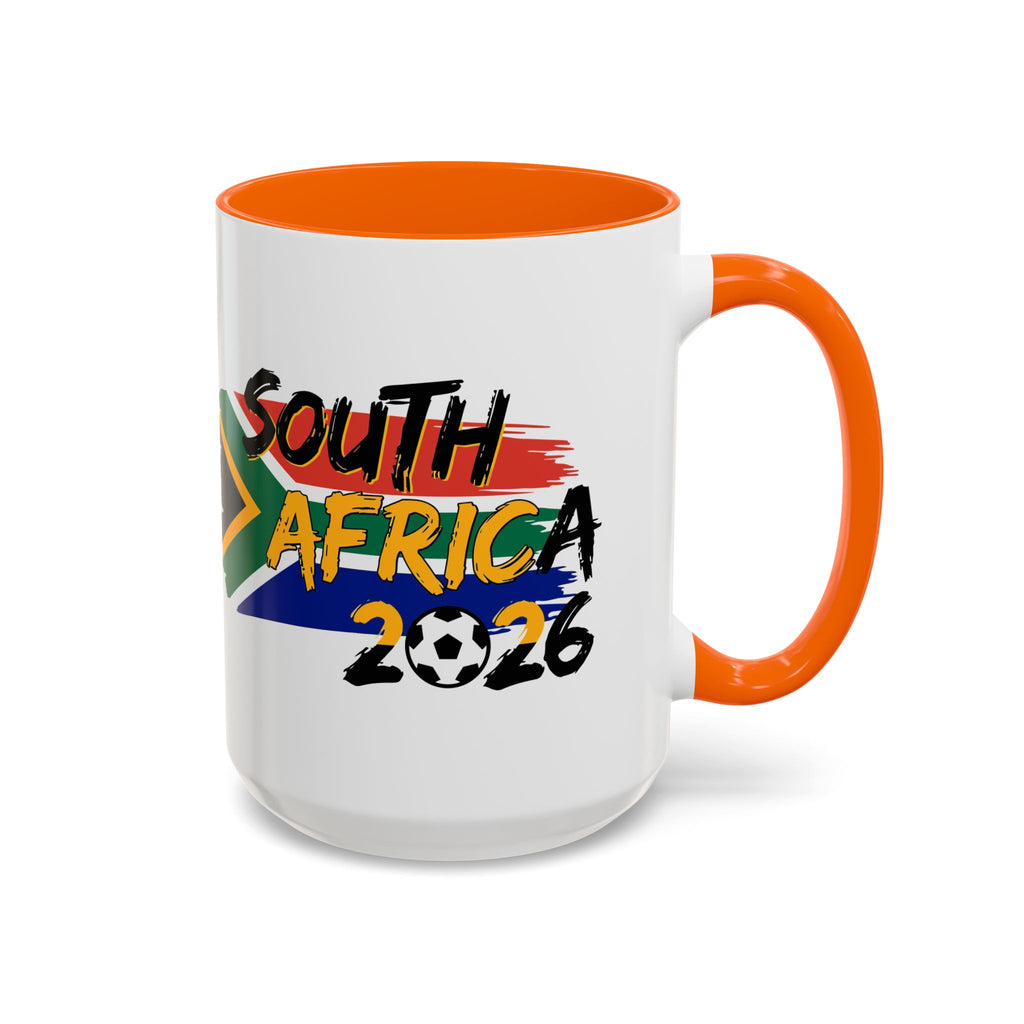 South Africa 2026 Soccer Flag Accent Coffee Mug | 11oz 15oz, Soccer World Cup 2026, Gift for Dad