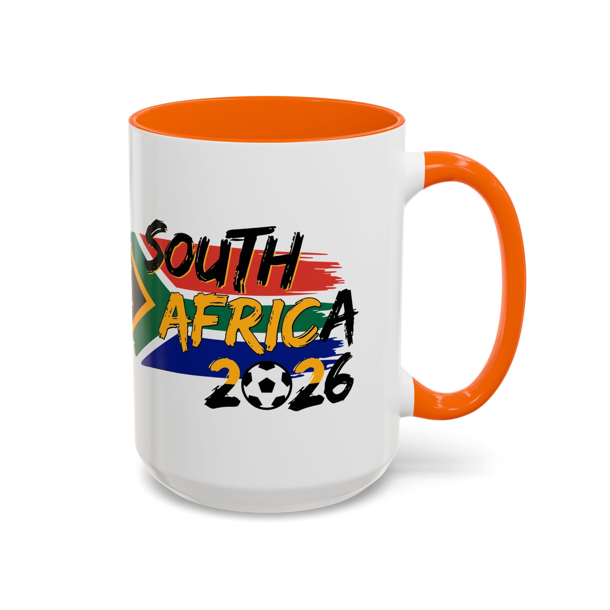 South Africa 2026 Soccer Flag Accent Coffee Mug | 11oz 15oz, Soccer World Cup 2026, Gift for Dad