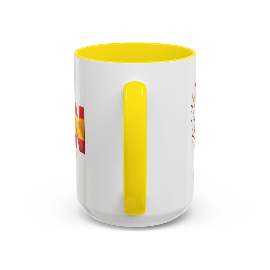 Spain Flag Word Mug | Accent Coffee Mug 11oz 15oz, Soccer World Cup 2026, Gift for Dad