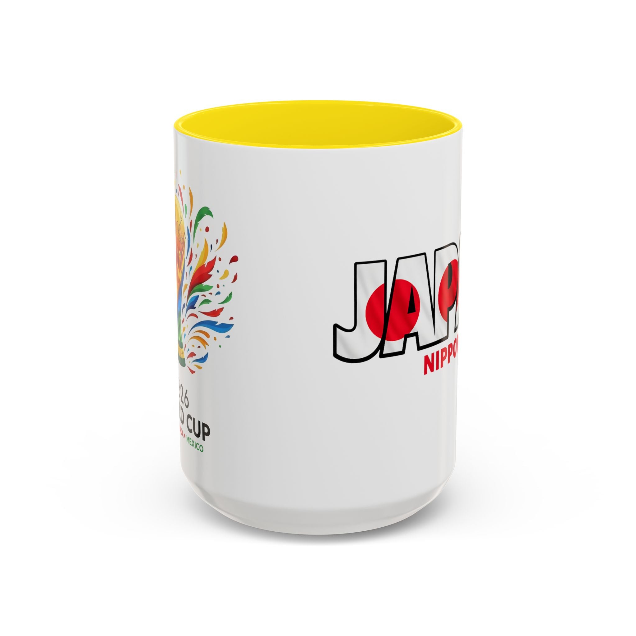 Japan Nippon Text Accent Mug | Flag Lettering Coffee Cup, World Cup 2026, Gift for Dad