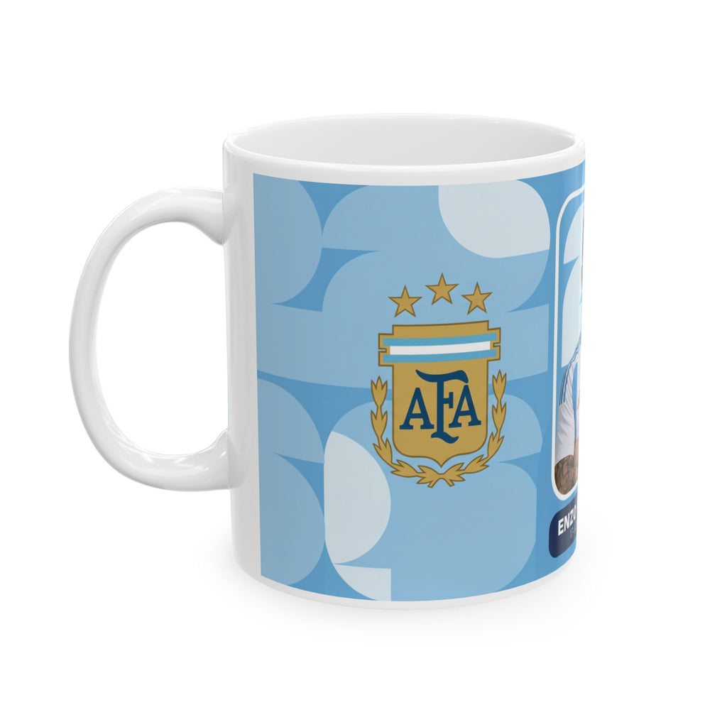 Argentina Soccer Player Enzo Fernández Ceramic Mug —  Fan Gift (11oz/15oz), World Cup 2026 Mugs