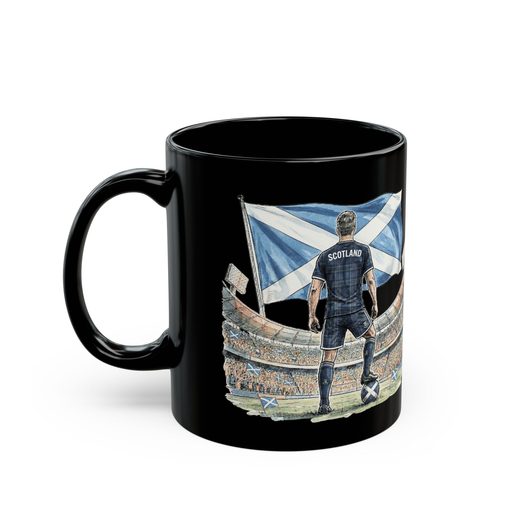 Scotland World Cup 2026 Mug | Black Ceramic Coffee Cup, Scotland Flag
