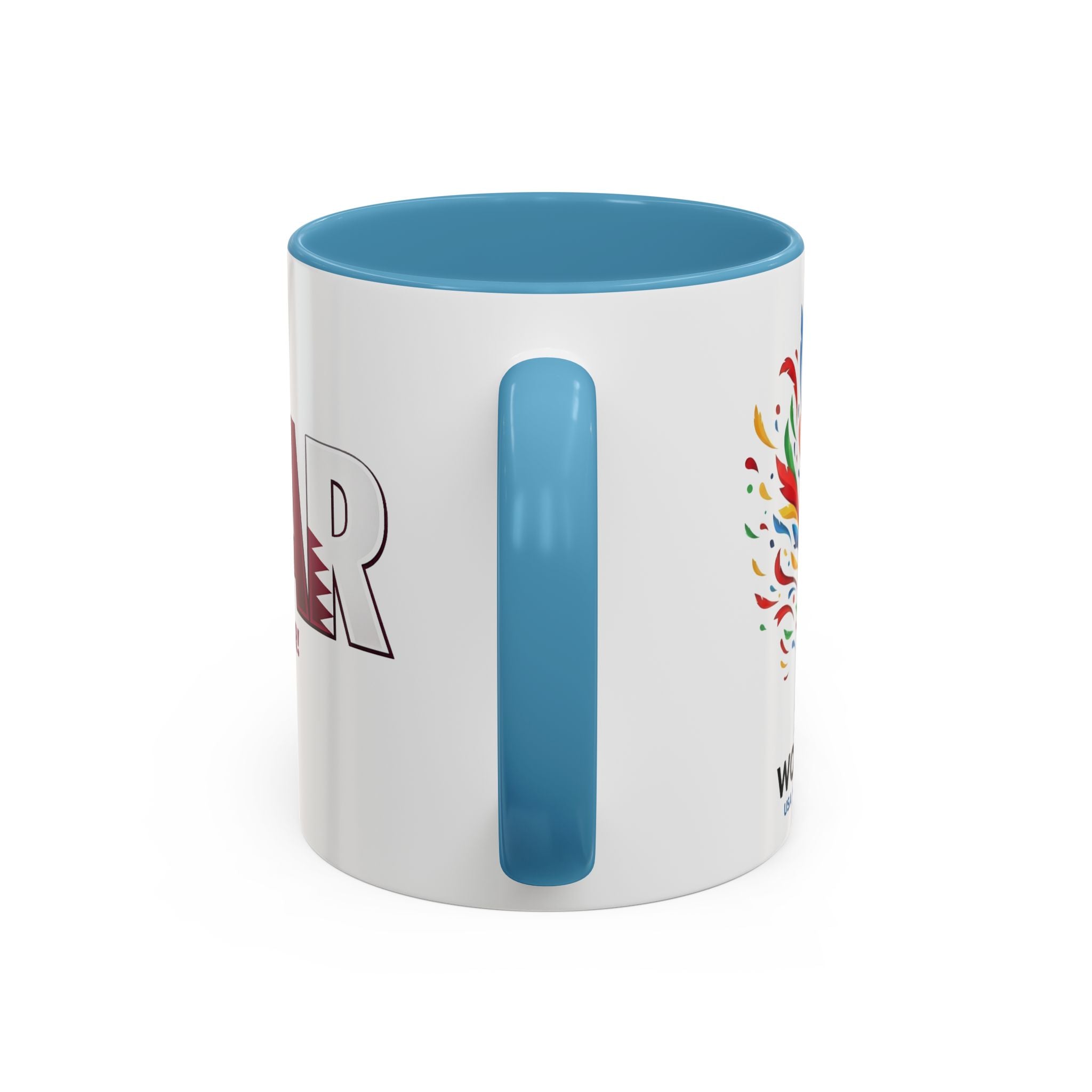 QATAR Yalla Qatar! Accent Coffee Mug | 11oz 15oz, Soccer World Cup 2026, Gifts for Dad