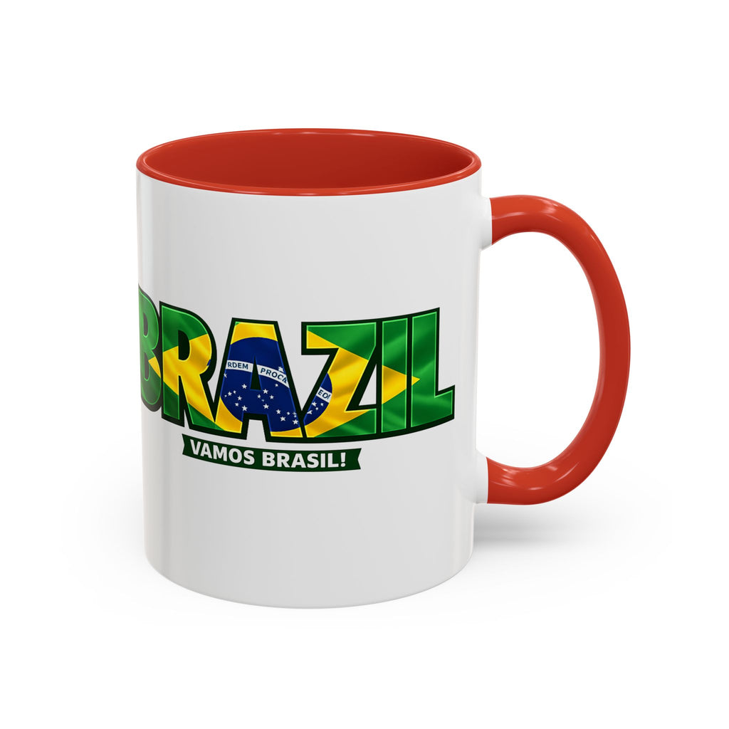 Brazil Vamos Brasil mug | Accent coffee mug, Brazil flag text design, Soccer World Cup 2026, Gifts for Dad