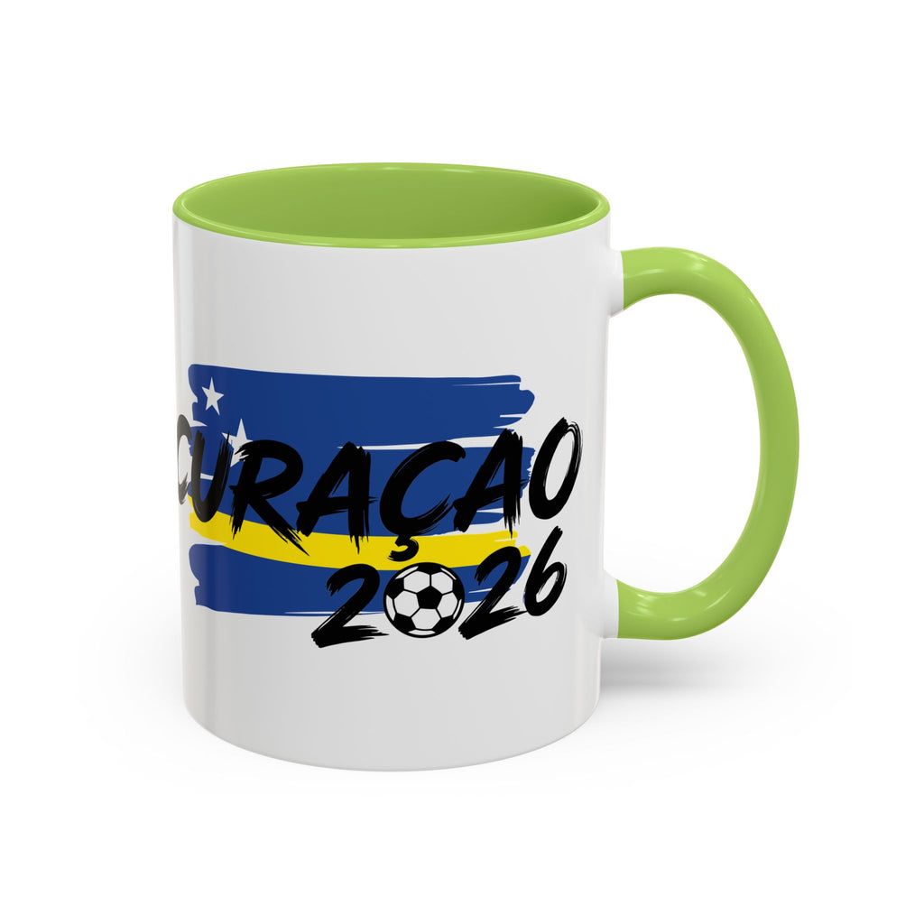 Curaçao 2026 Soccer Flag Accent Coffee Mug | 11oz 15oz,Soccer World Cup 2026, Gift For Dad