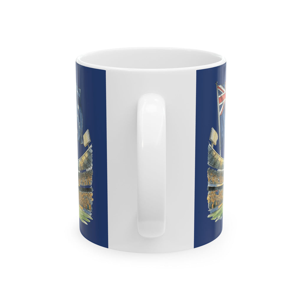 Australian Cricket Stadium Illustration Mug,  Flag & Crowd Ceramic Mug, World Cup 2026