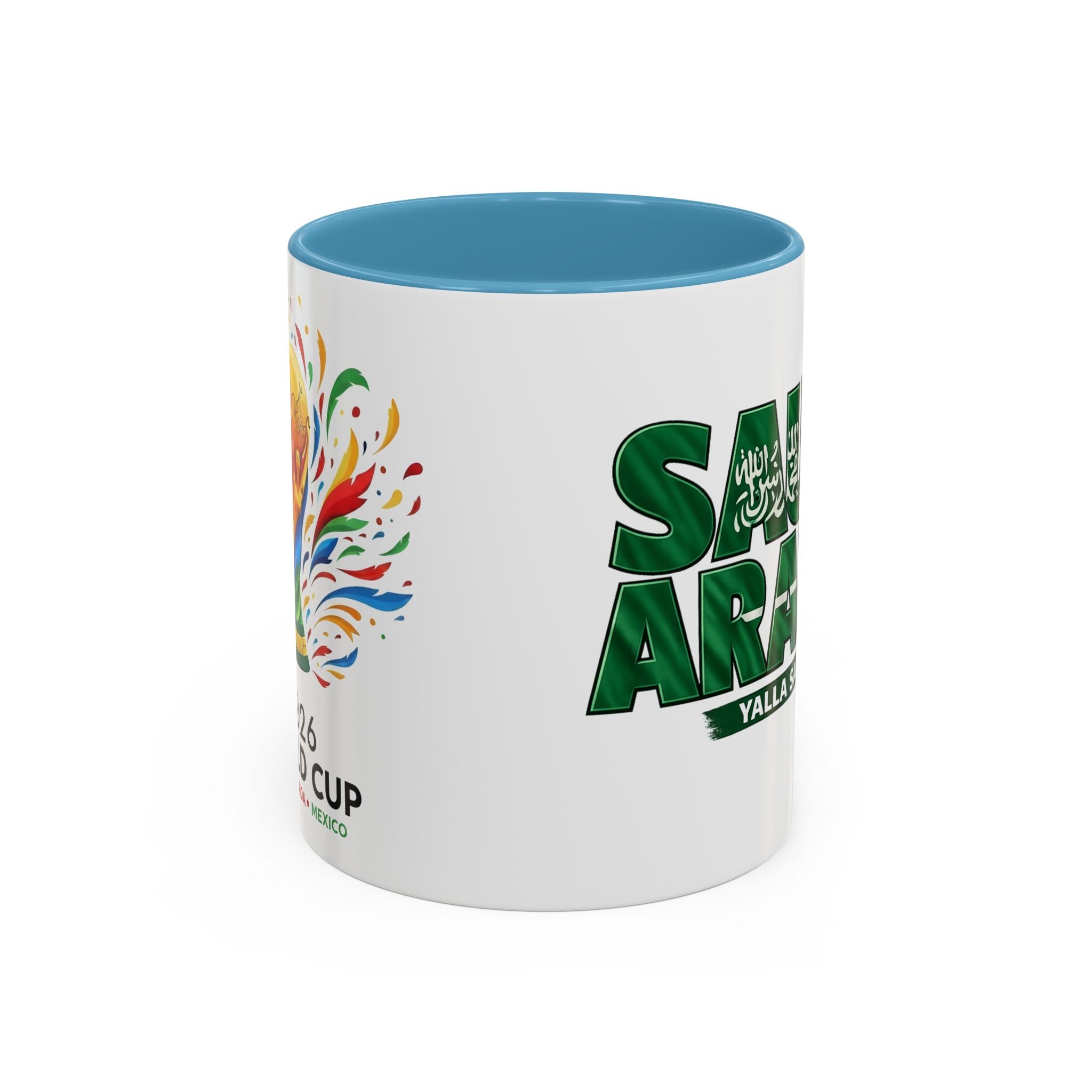 Saudi Arabia Typography Mug | Accent Coffee Mug, Green National Design, Soccer World Cup 2026, Gifts for Dad