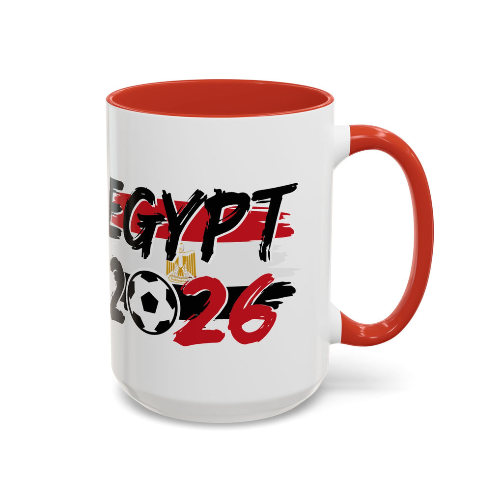 Egypt 2026 Soccer World Cup Accent Coffee Mug | Egypt 2026 Football Flag Design, Soccer World Cup 2026, Gift for Dad