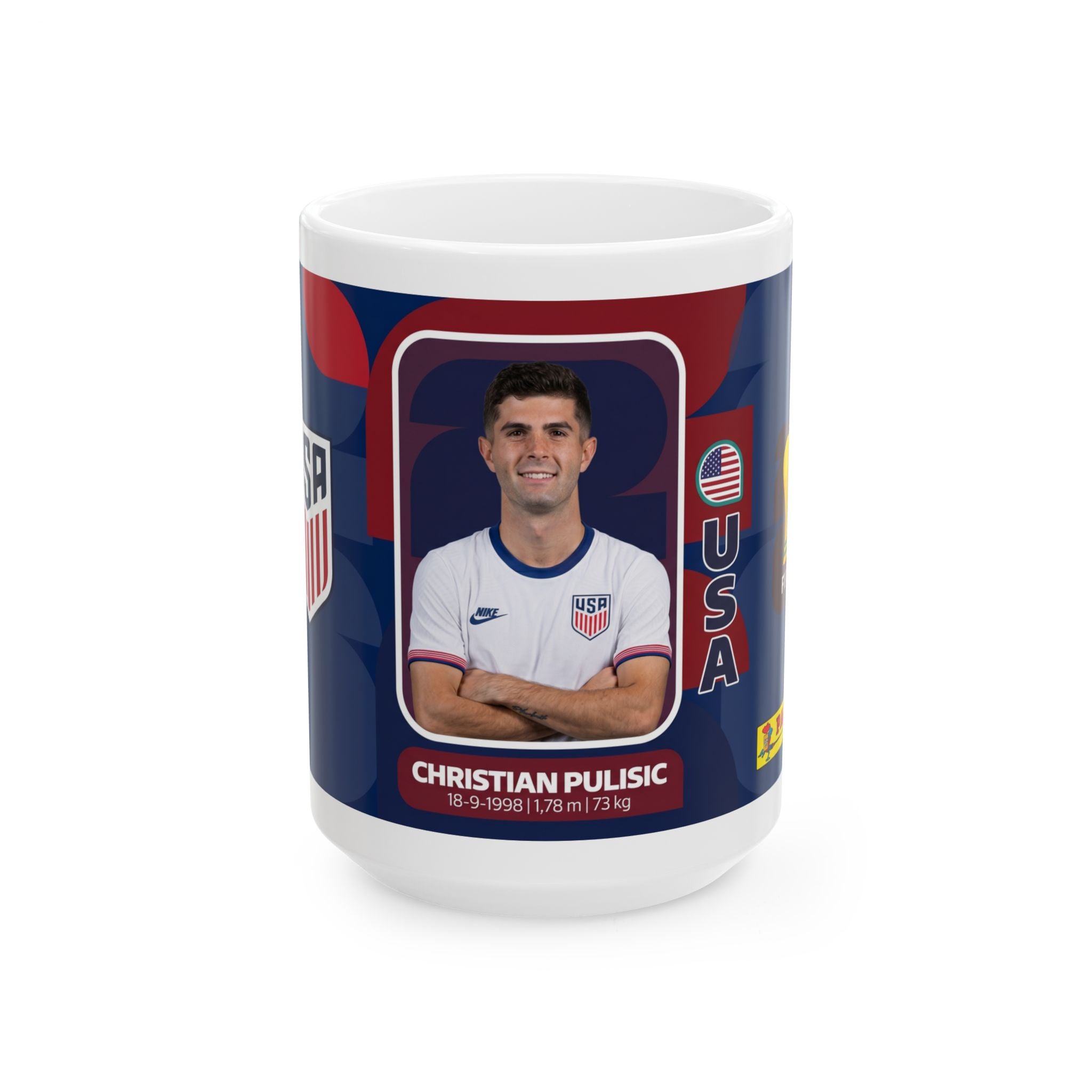 Christian Pulisic USA Soccer Mug – Player Ceramic Coffee Cup (11oz/15oz), World Cup 2026 Mugs