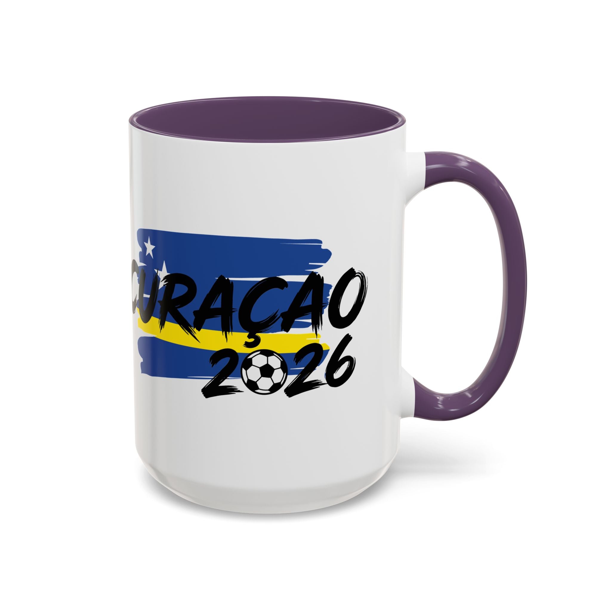 Curaçao 2026 Soccer Flag Accent Coffee Mug | 11oz 15oz,Soccer World Cup 2026, Gift For Dad