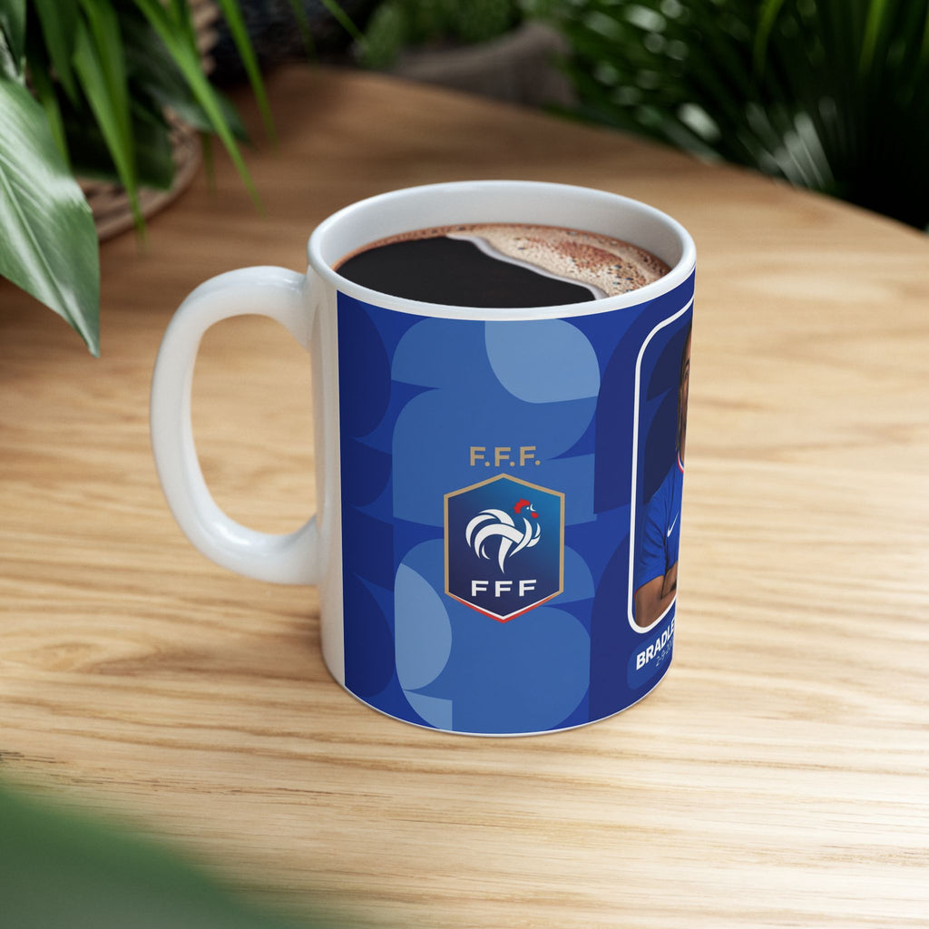 France Bradley Barcola Soccer Player Mug – Ceramic Coffee Cup (11oz/15oz), World Cup 2026 Mugs