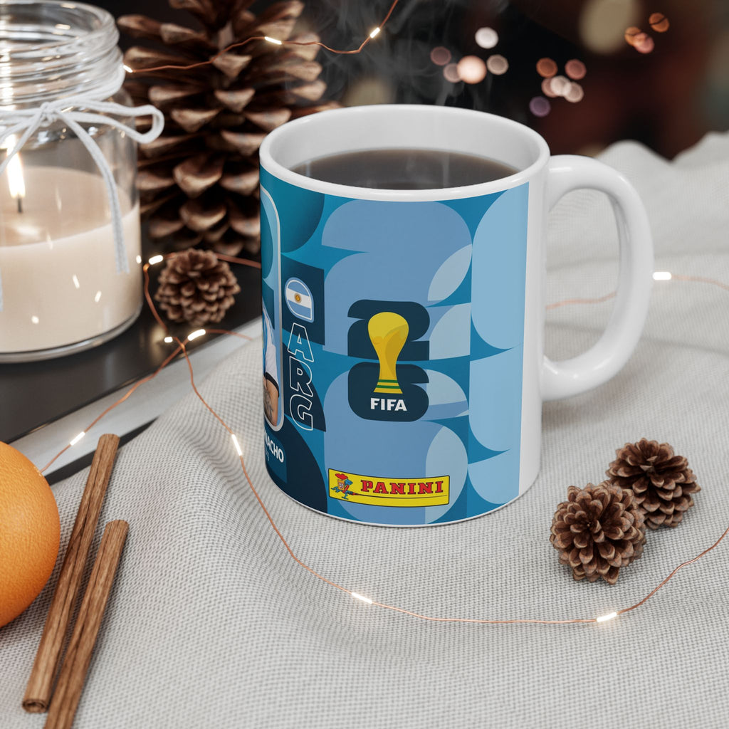 Argentina Soccer Player Alejandro Garnacho Ceramic Mug — Coffee Cup (11oz/15oz), World Cup 2026 Mugs