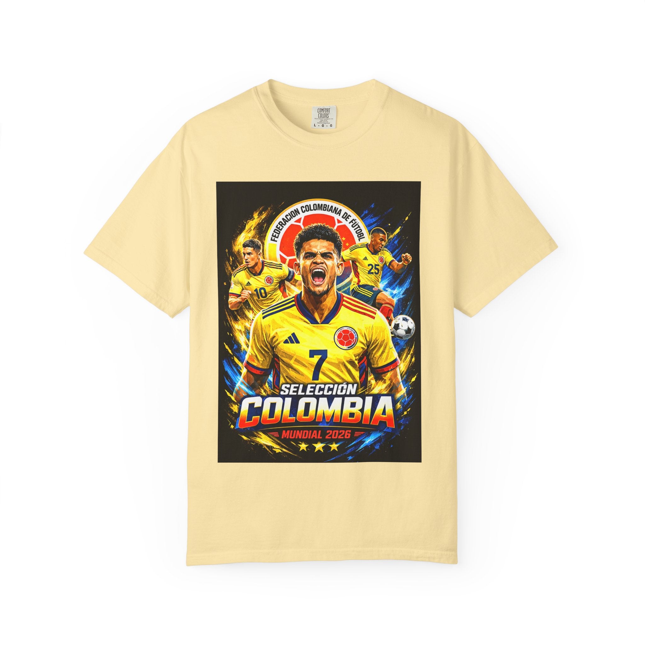 Colombia Selección Soccer Player Poster T-Shirt | 2026 World Cup Back Logo,Colombia Flag, Gift for him, Collectible
