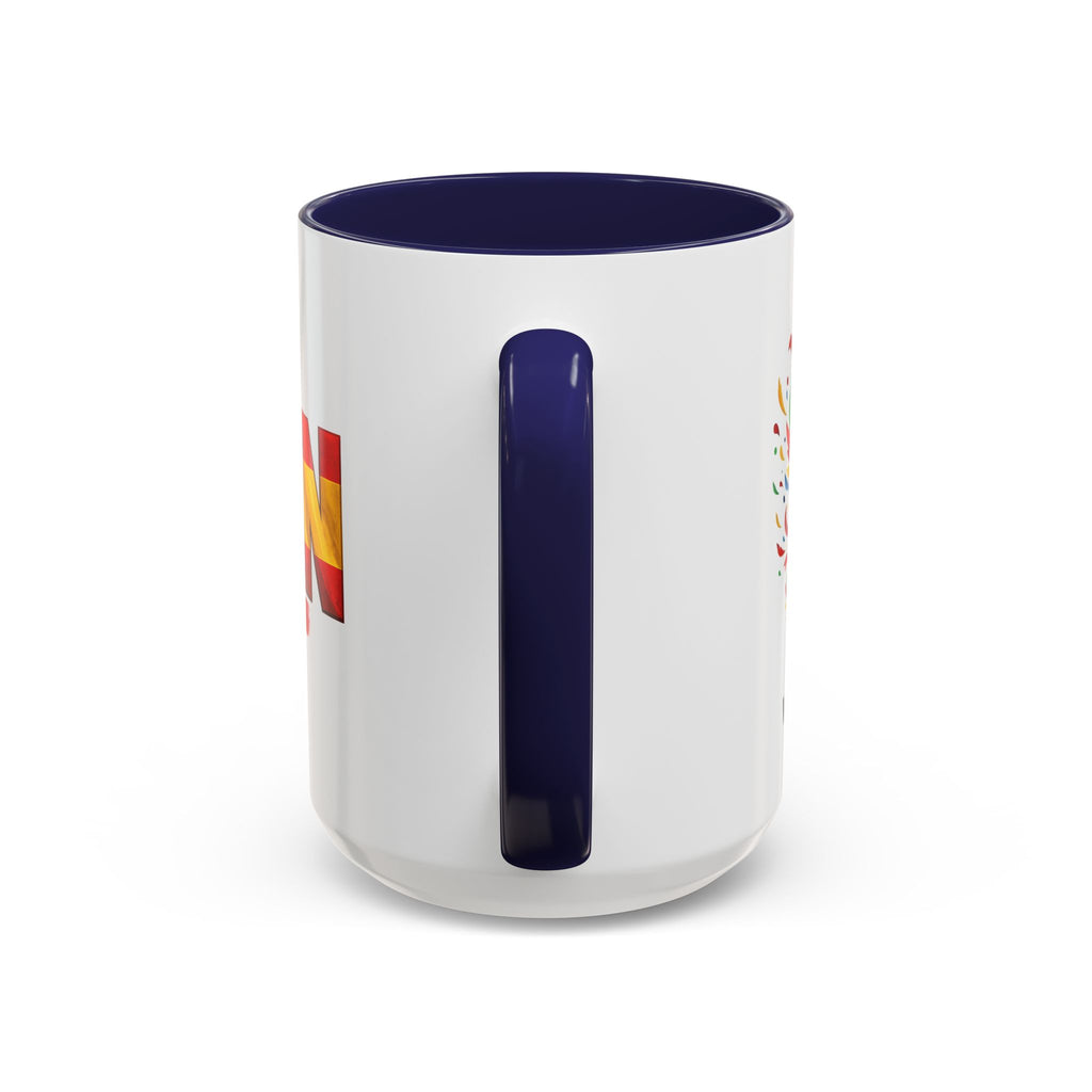 Spain Flag Word Mug | Accent Coffee Mug 11oz 15oz, Soccer World Cup 2026, Gift for Dad