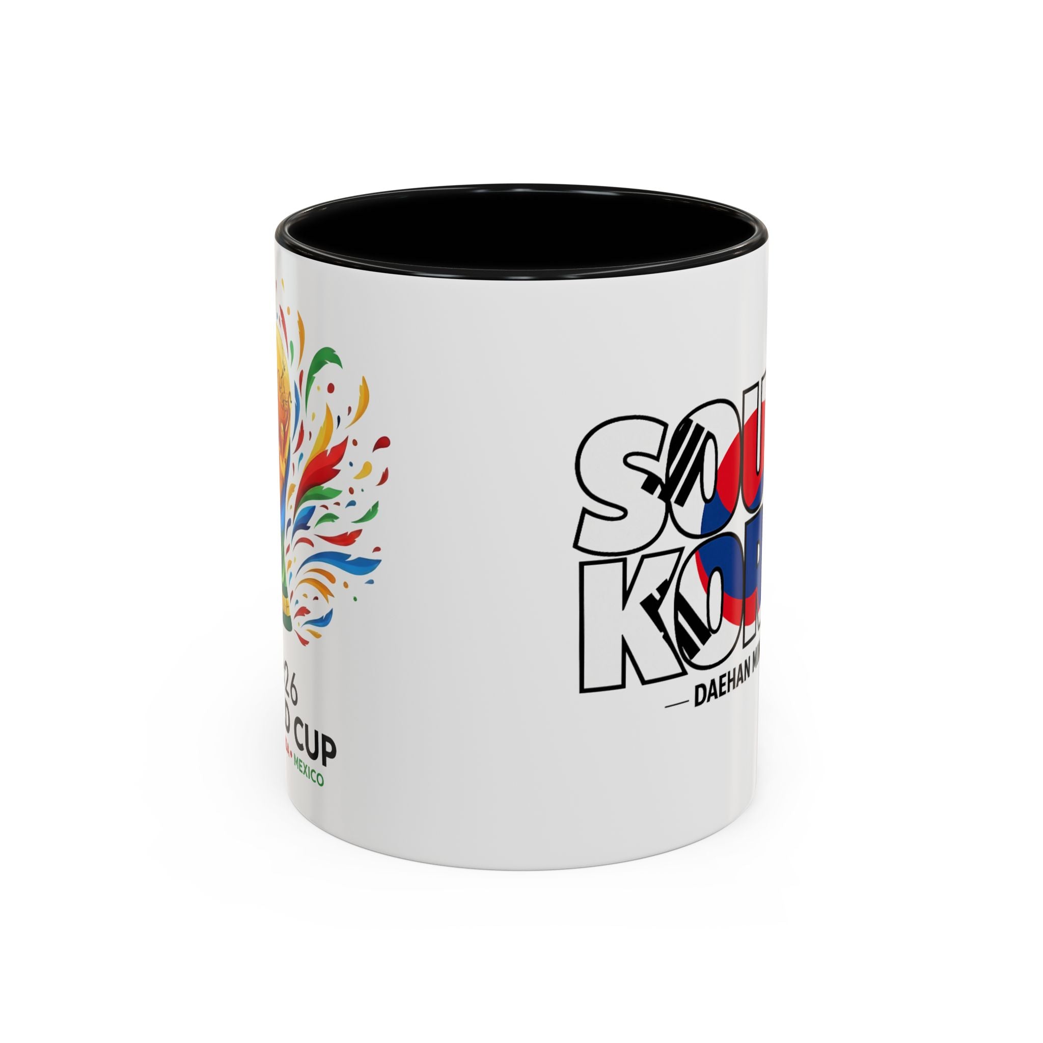 South Korea flag text Accent Coffee Mug | Korean travel souvenir, Soccer World Cup 2026, Gifts for Dad