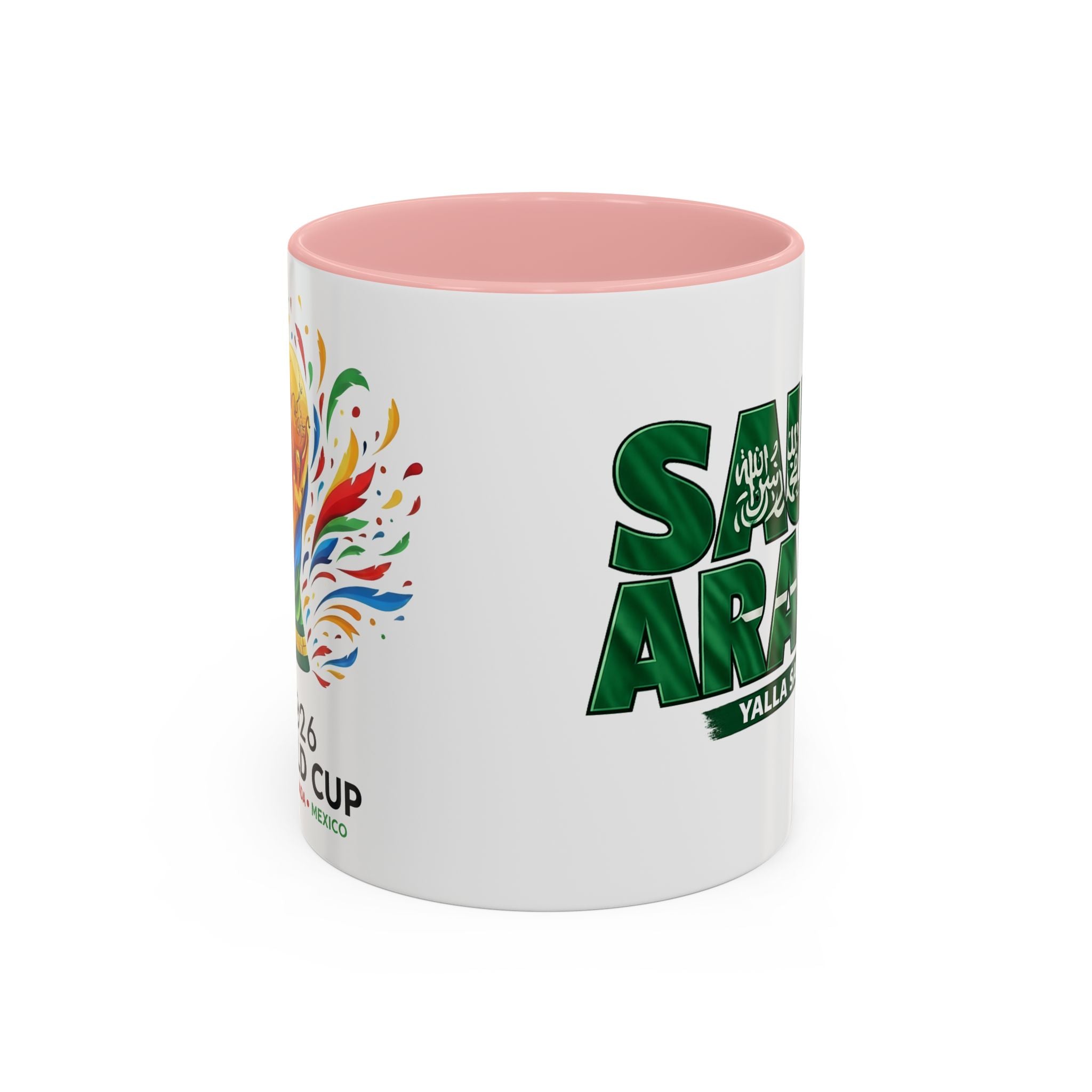 Saudi Arabia Typography Mug | Accent Coffee Mug, Green National Design, Soccer World Cup 2026, Gifts for Dad