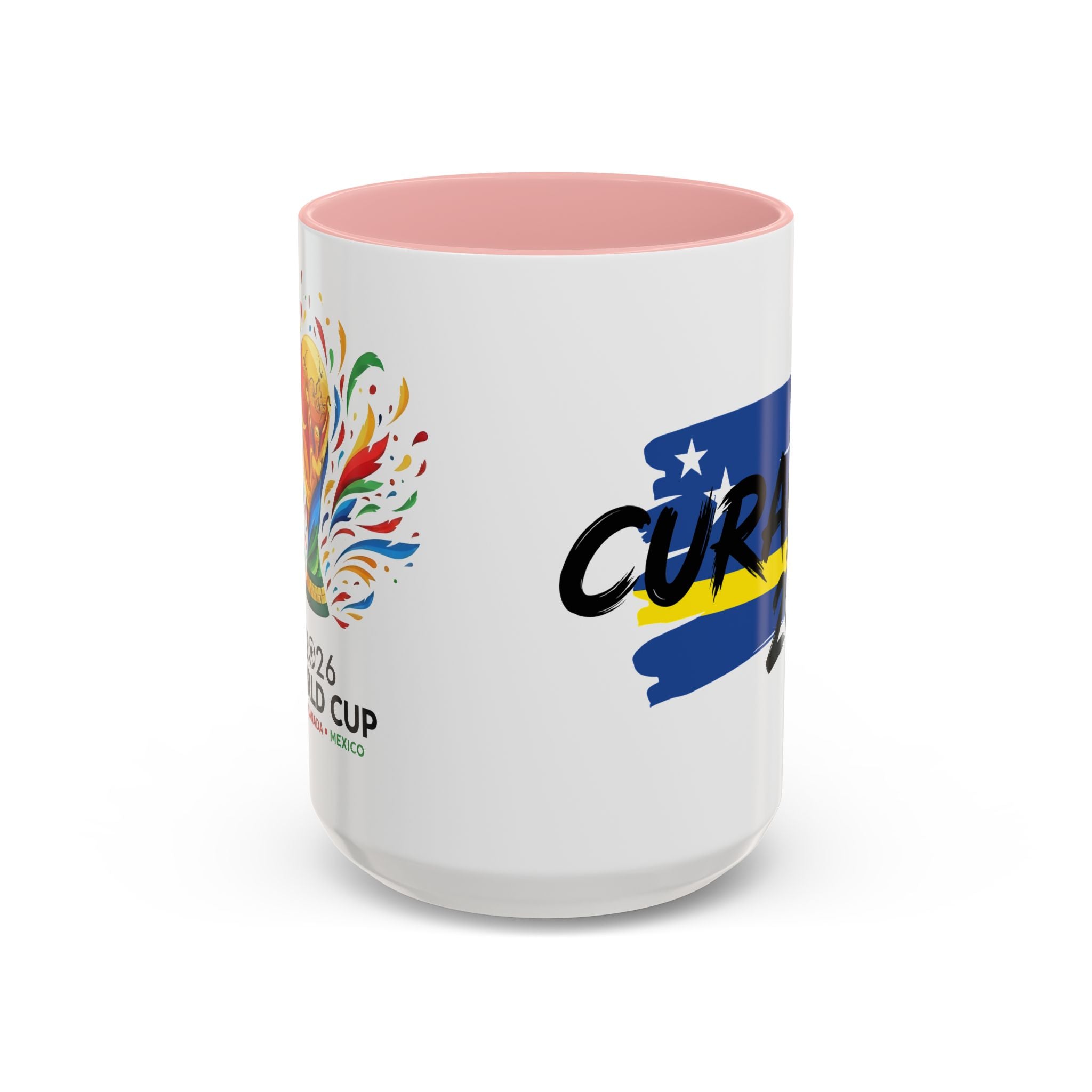 Curaçao 2026 Soccer Flag Accent Coffee Mug | 11oz 15oz,Soccer World Cup 2026, Gift For Dad