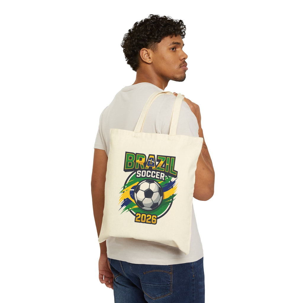 Brazil Soccer 2026 Tote Bag , World Cup Football Canvas Tote, Mother's Day Gift