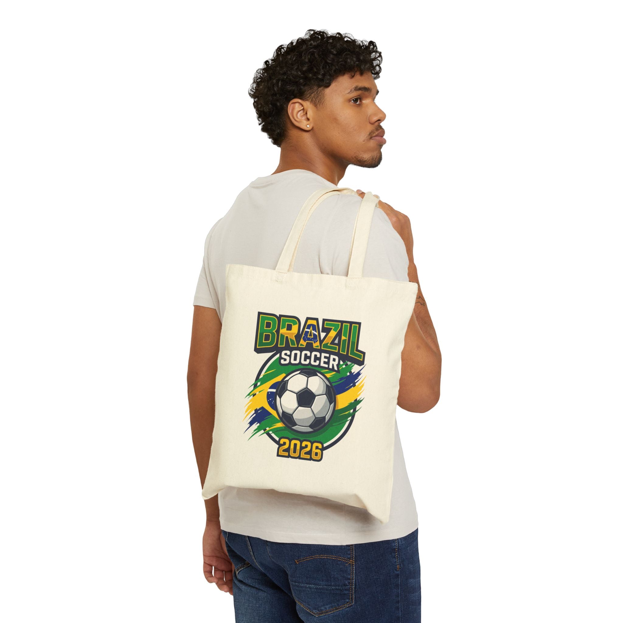 Brazil Soccer 2026 Tote Bag , World Cup Football Canvas Tote, Mother's Day Gift