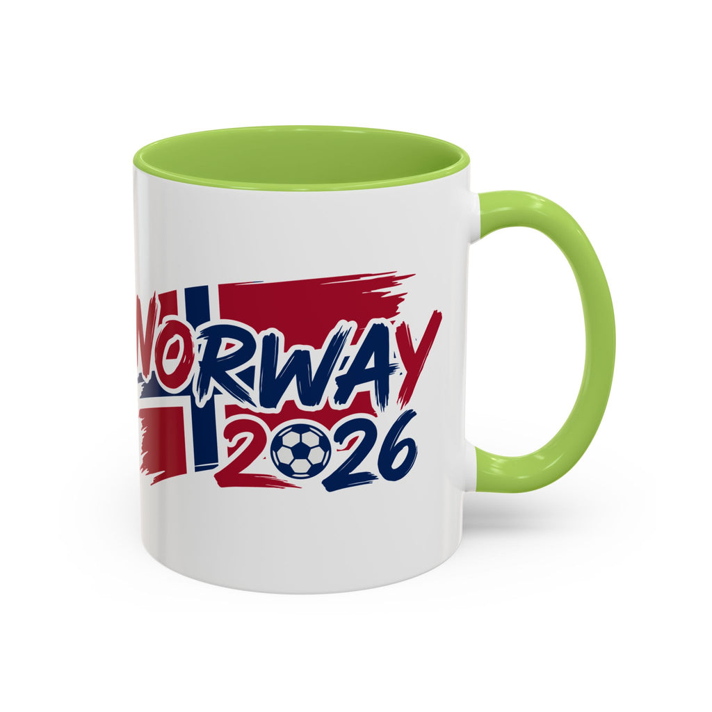 Norway 2026 Soccer Flag Accent Coffee Mug | 11oz 15oz, World Cup 2026, Gift for Dad