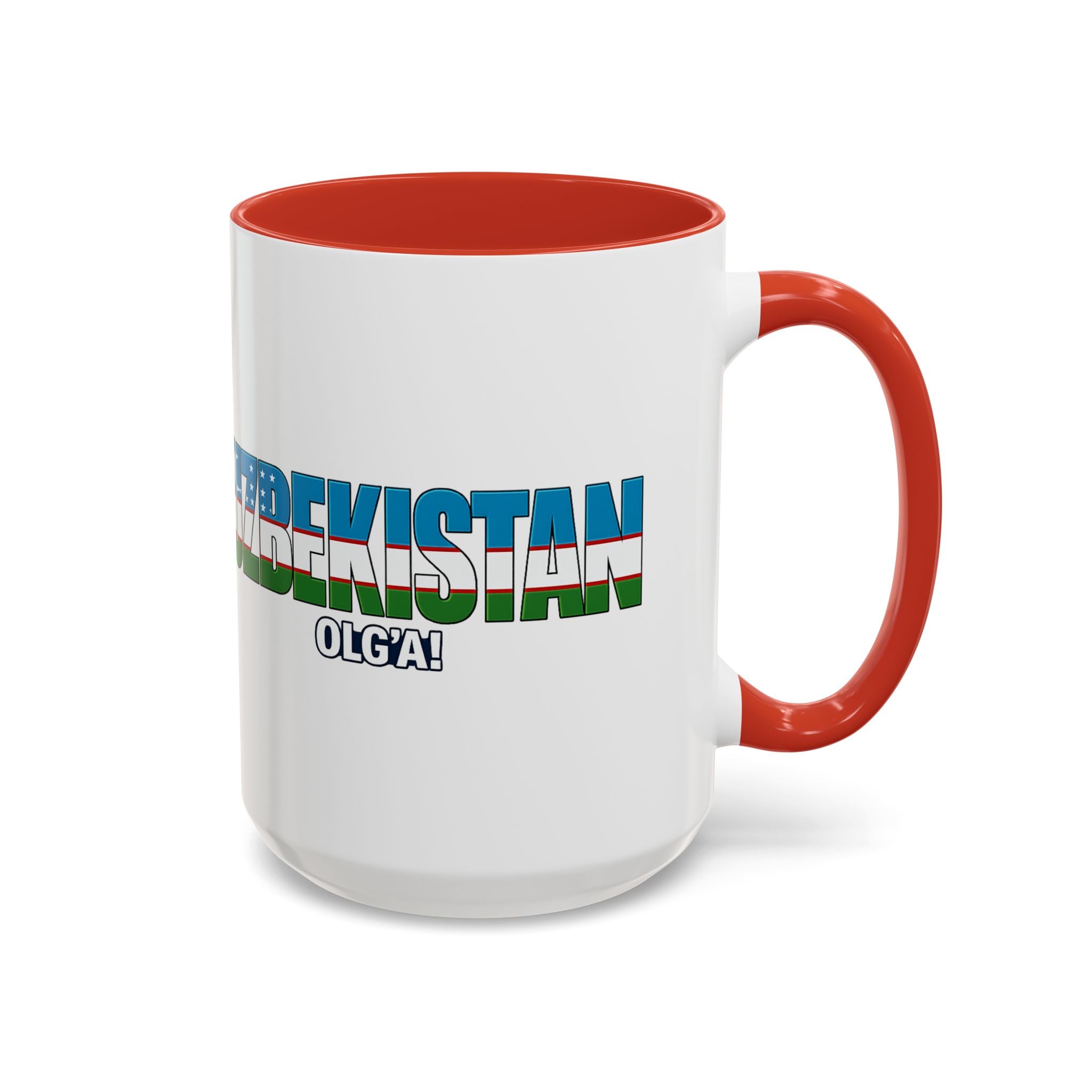 Uzbekistan Flag Typography Coffee Mug | Accent 11oz/15oz, Soccer World Cup 2026, Gift for Dad