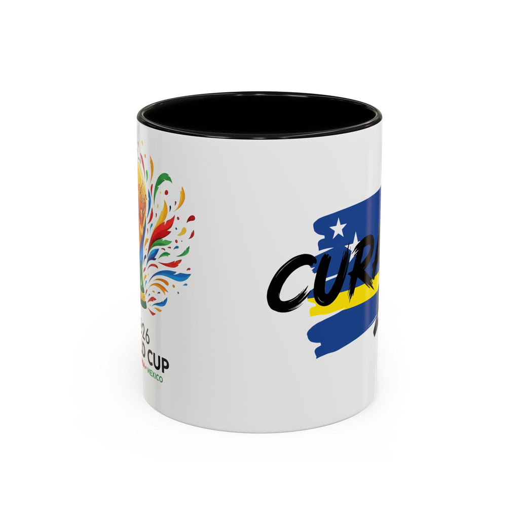 Curaçao 2026 Soccer Flag Accent Coffee Mug | 11oz 15oz,Soccer World Cup 2026, Gift For Dad
