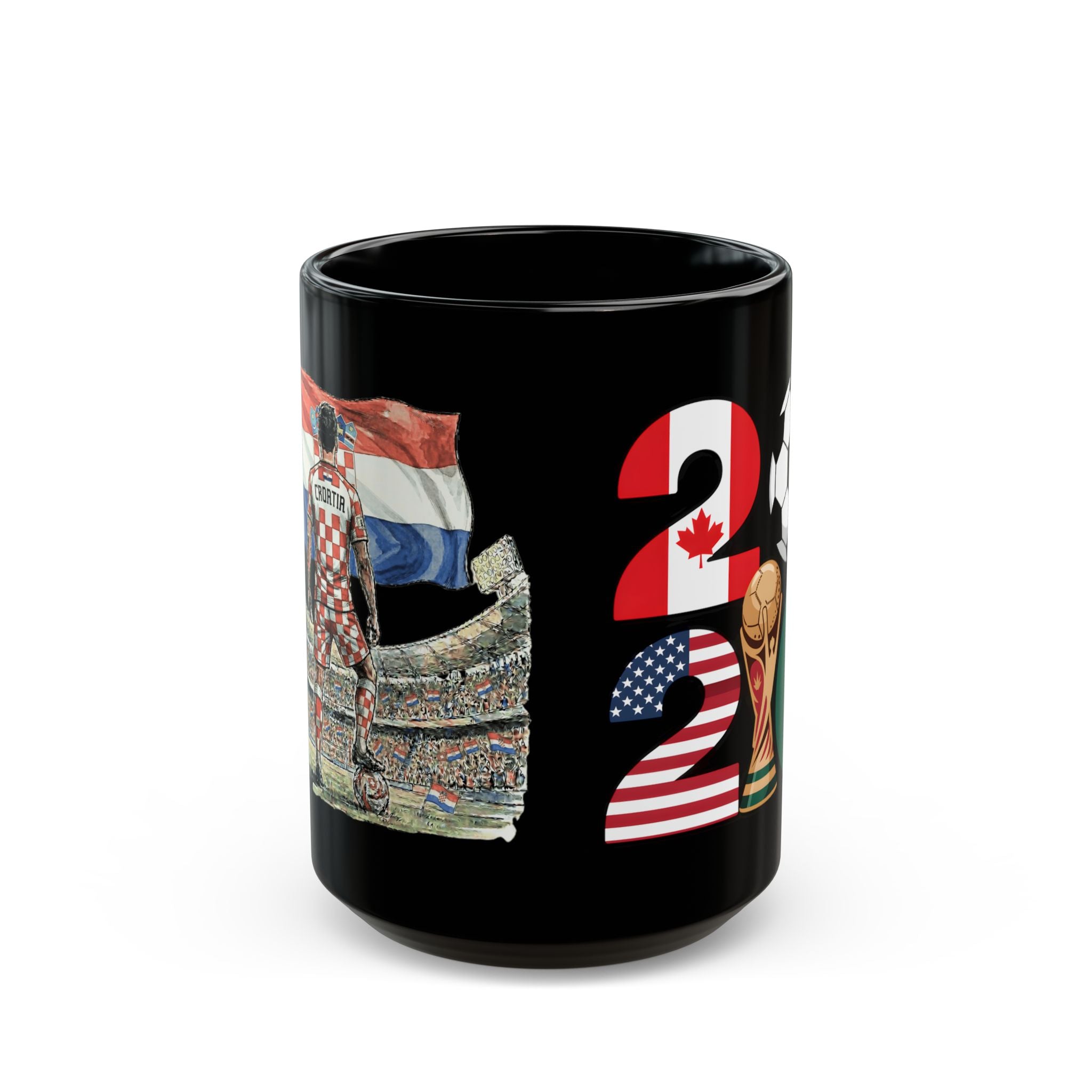 Croatia World Cup 2026 Mug | Black Ceramic Coffee Cup, Croatia Flag, Gift For Dad