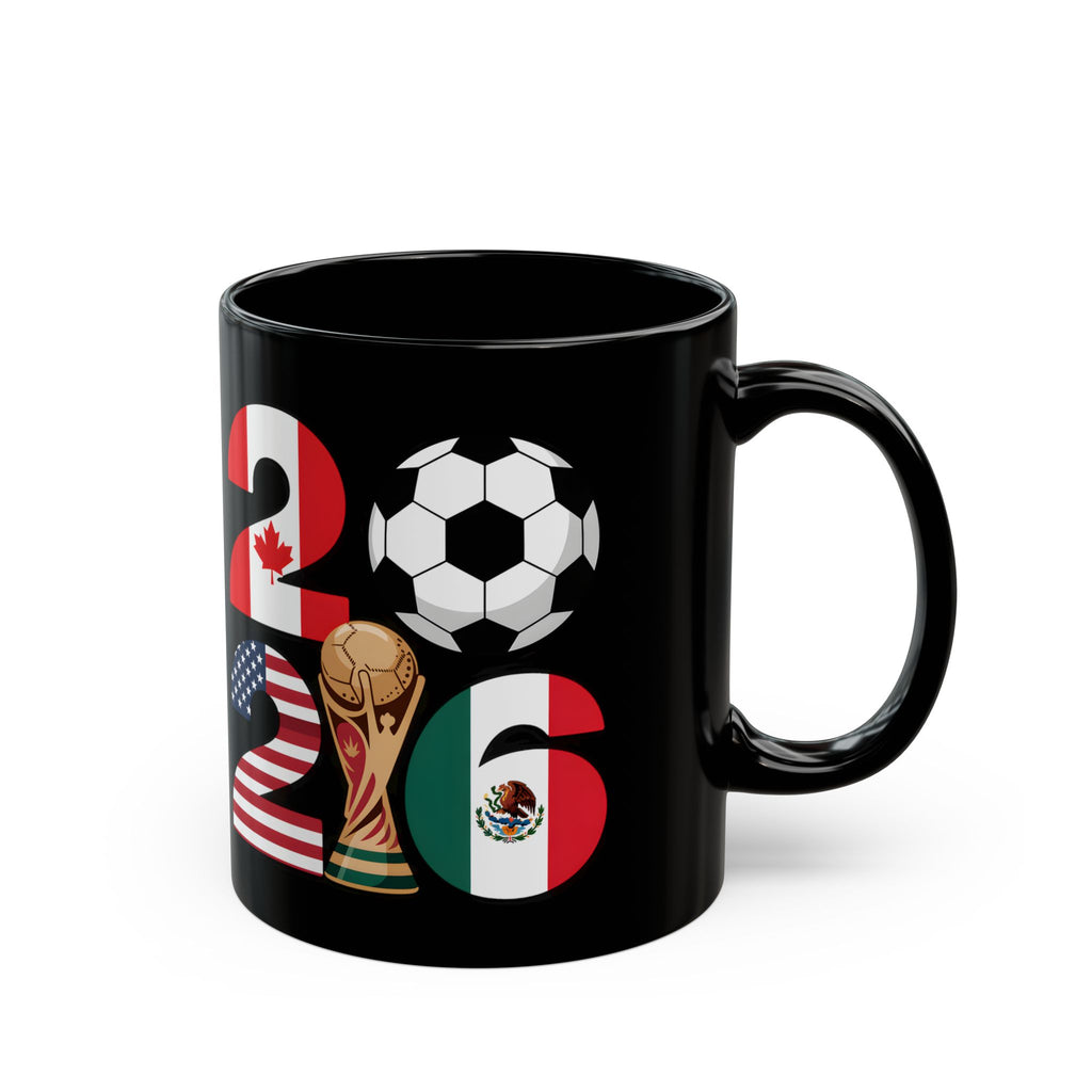 USA World Cup 2026 Mug | Black Ceramic Coffee Cup, USA Flag