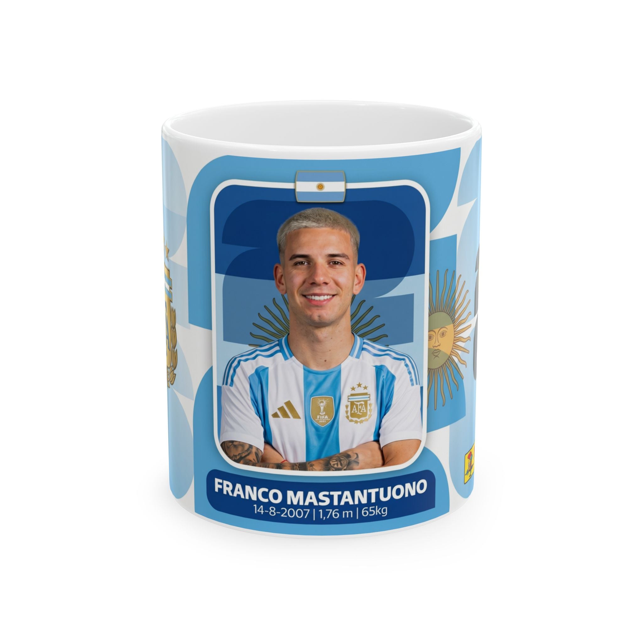 Argentina Soccer Player Franco Mastantuono' Mug — Fan Gift (11oz/15oz), World Cup 2026 Mugs