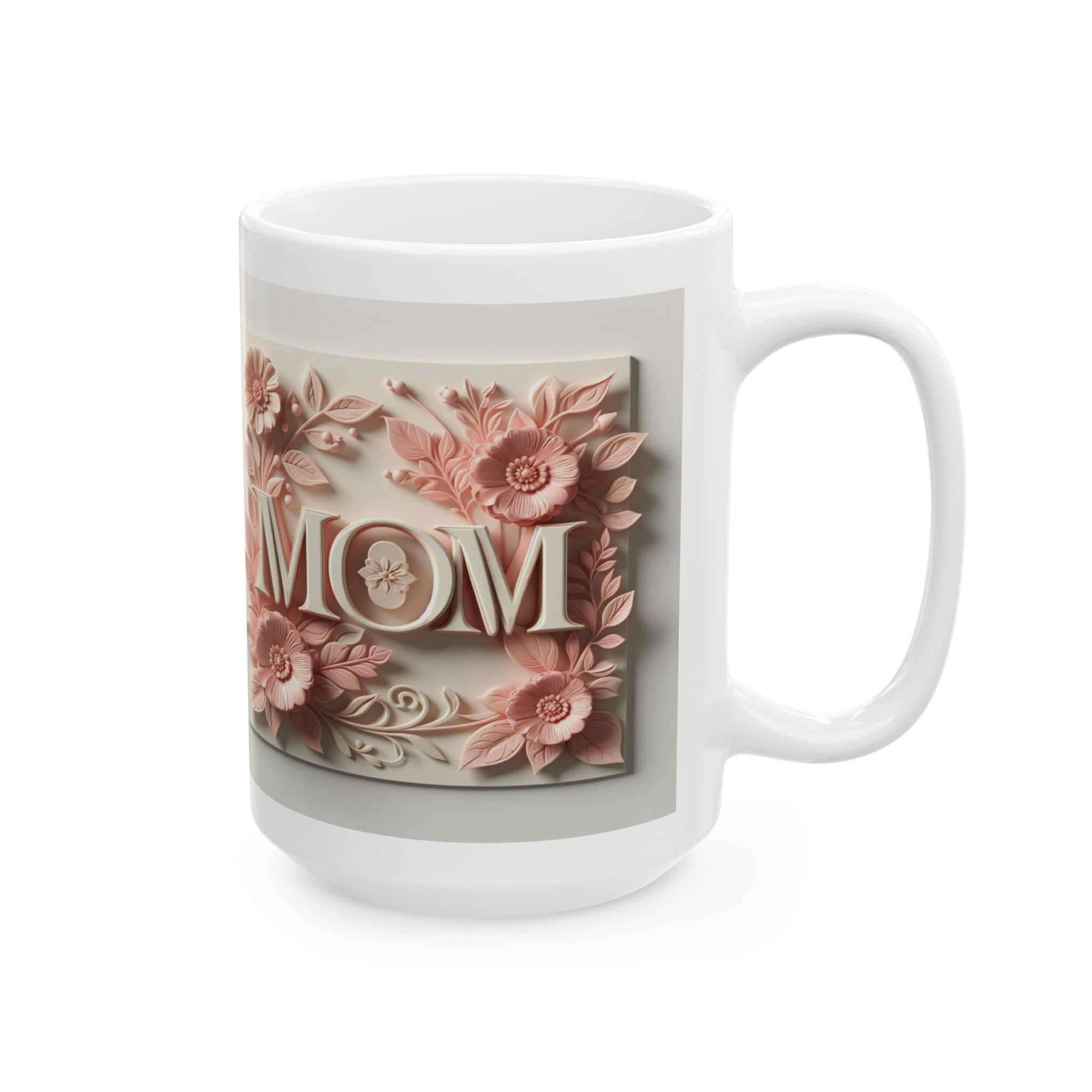 Floral 3D Mom Coffee Cup, Ceramic Mug, Mother's Day Sale