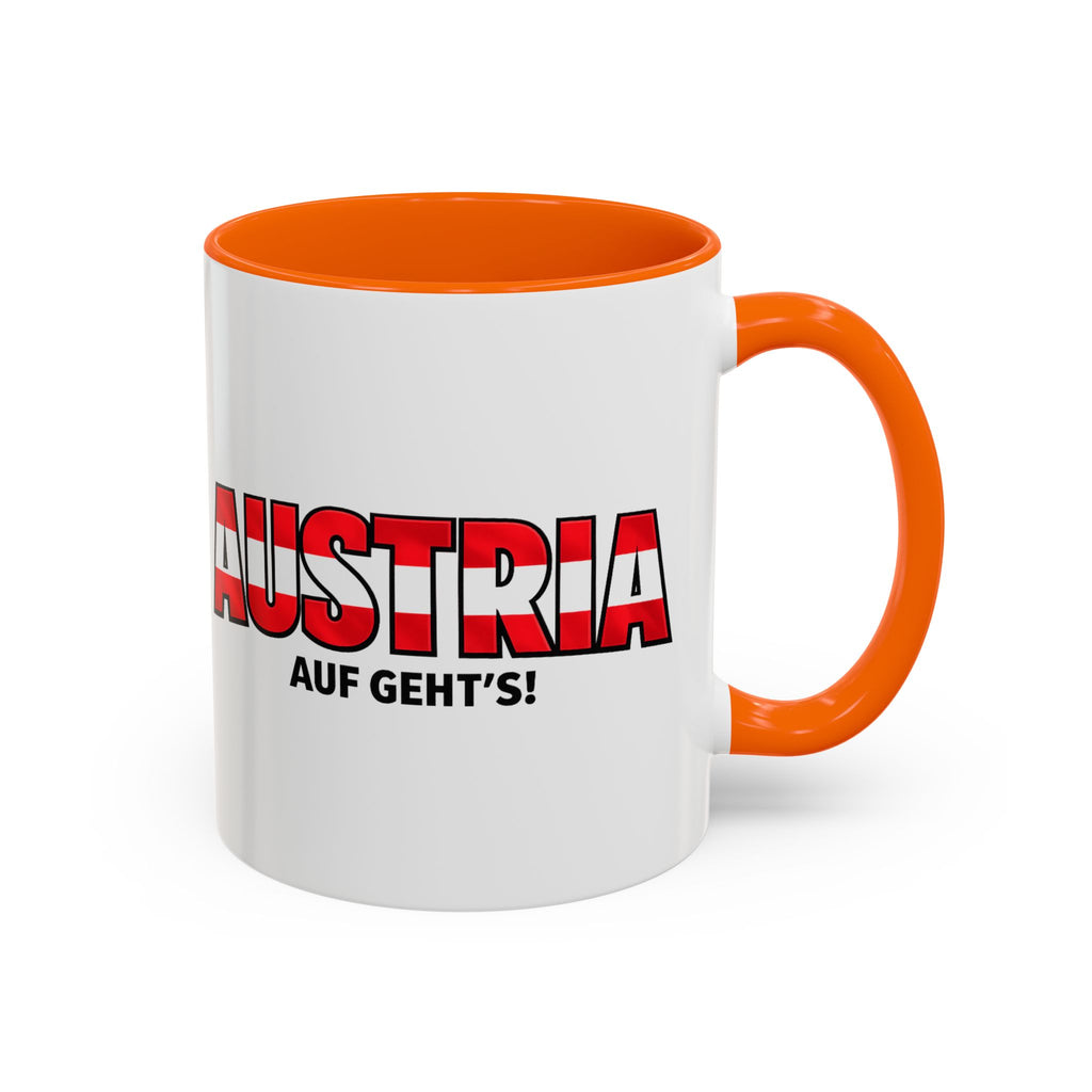 Austria Flag Text mug | Accent Coffee Mug (11/15oz)