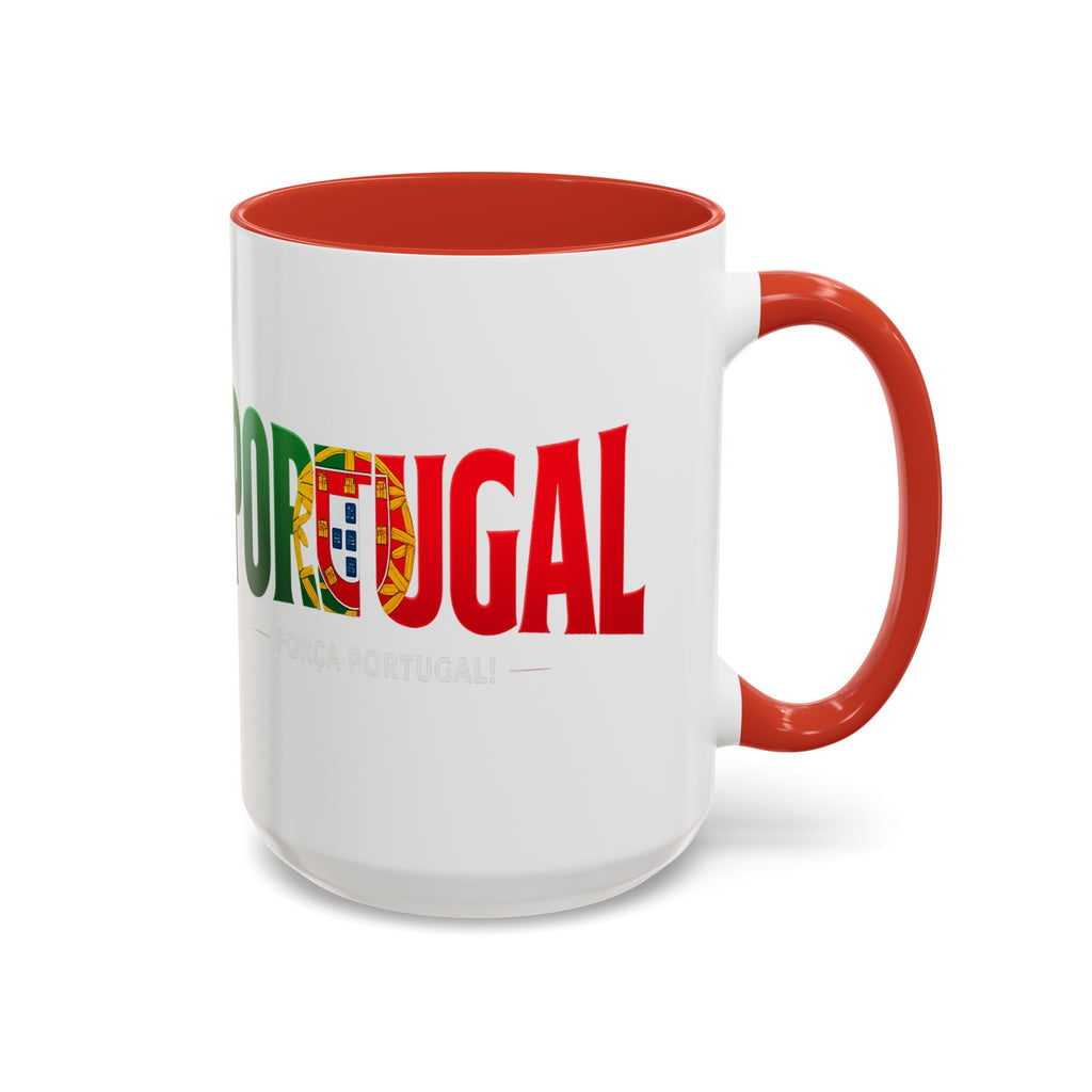 Portugal flag lettering Accent Coffee Mug | Portugal souvenir mug, Soccer World Cup 2026, Gift for Dad