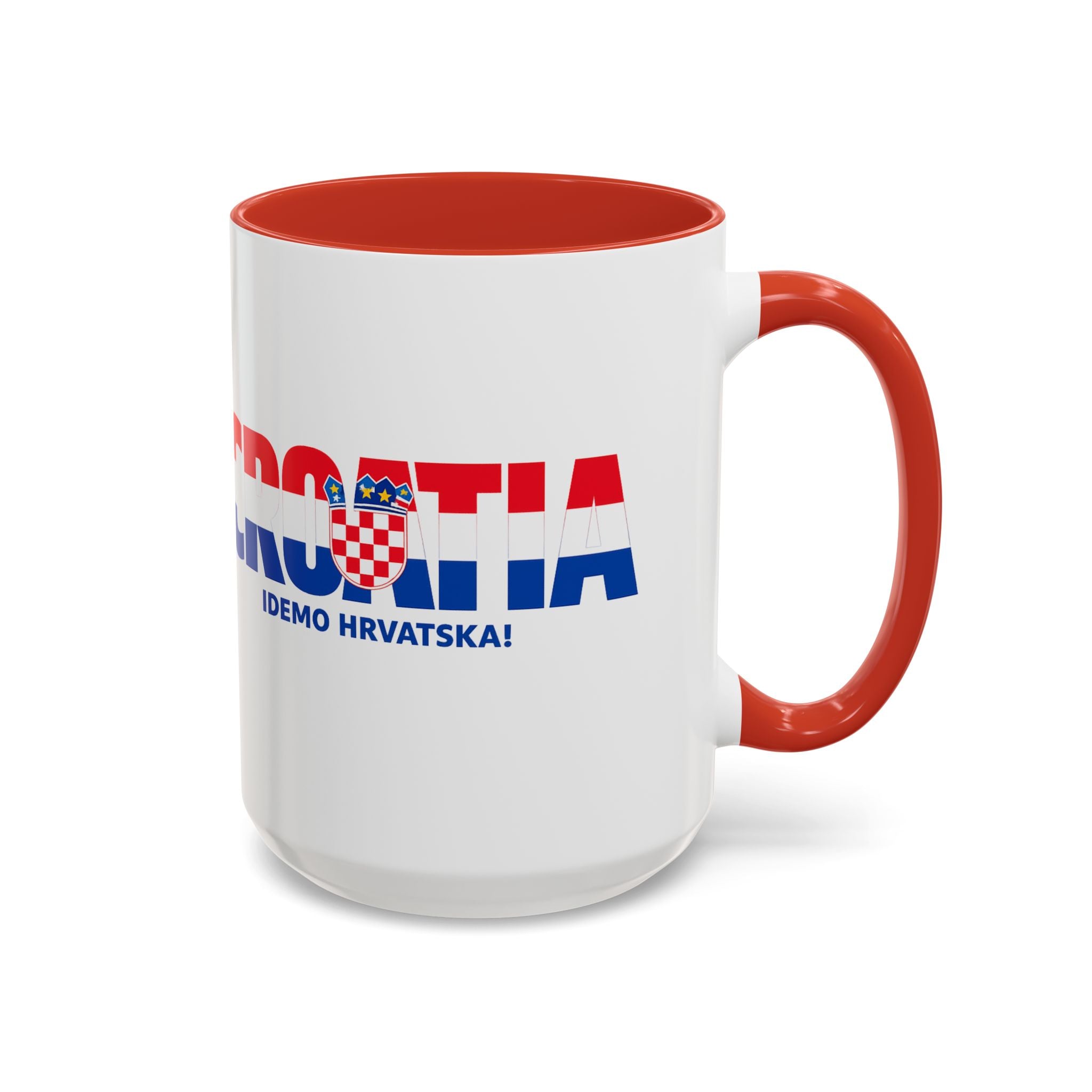 Croatia Flag Logo Accent Coffee Mug | Croatian Pride 11oz 15oz, World Cup 2026, Gifts for Dad