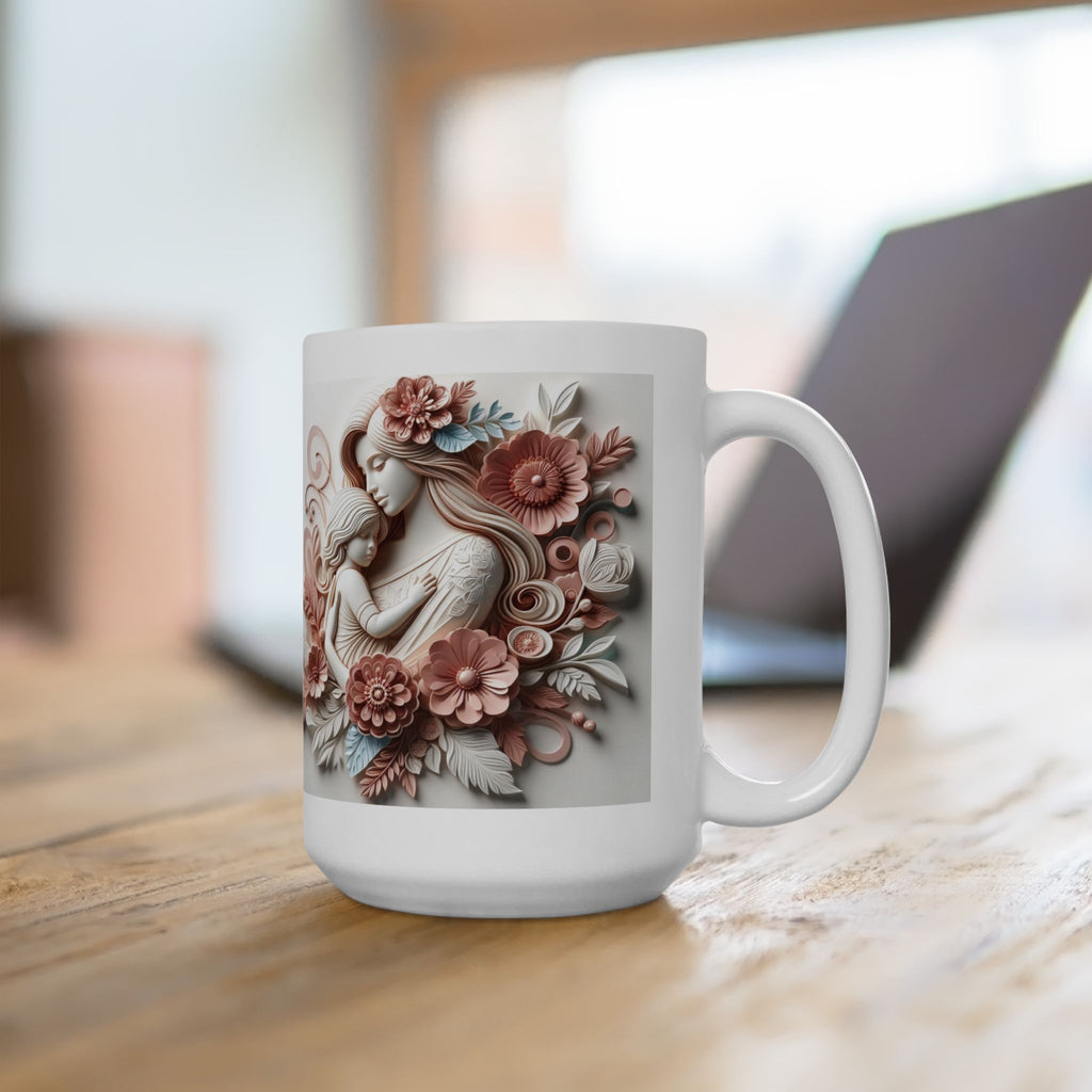 Vintage Angel Illustration Mug | Floral Cherub Ceramic Mug, Mother's Day Sale