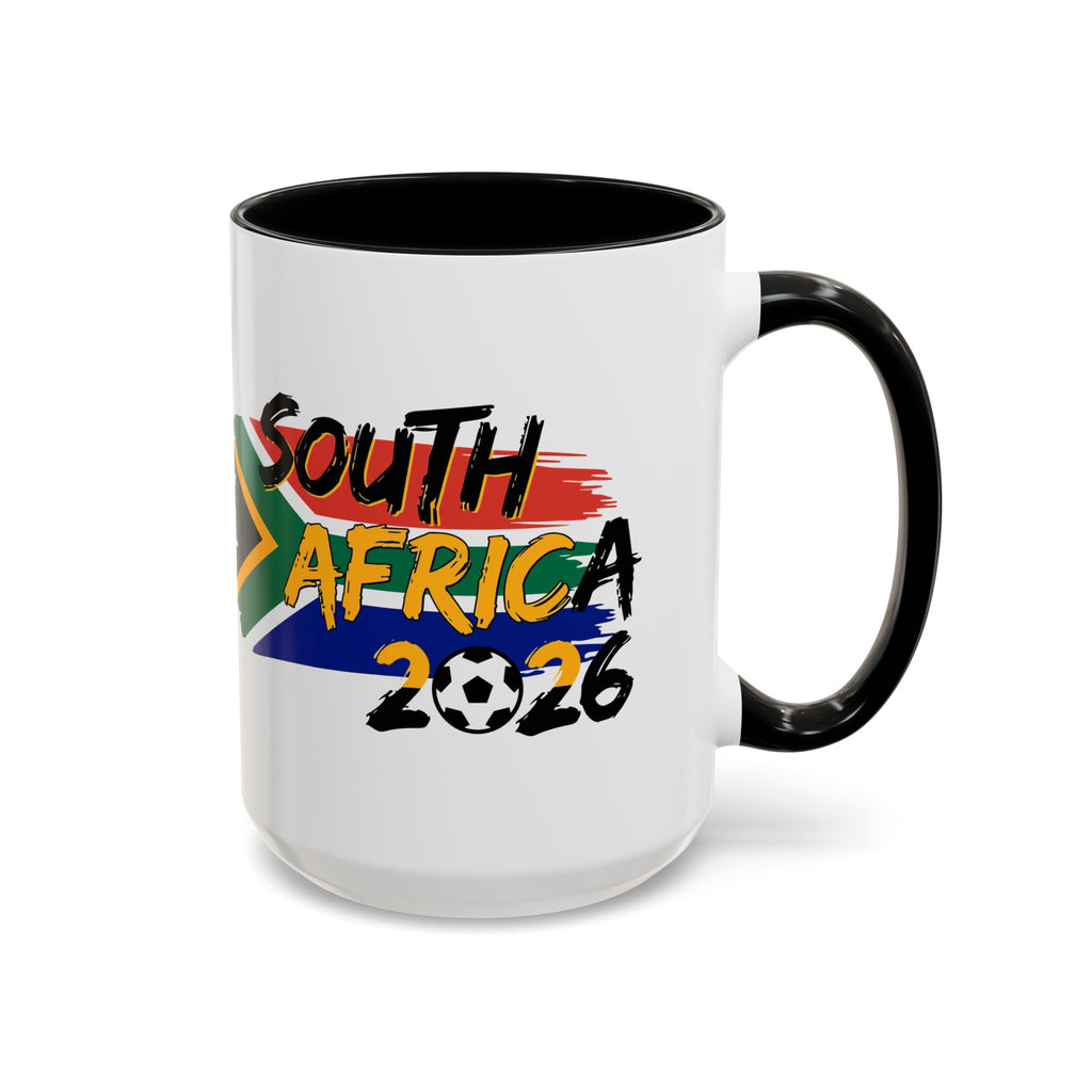 South Africa 2026 Soccer Flag Accent Coffee Mug | 11oz 15oz, Soccer World Cup 2026, Gift for Dad