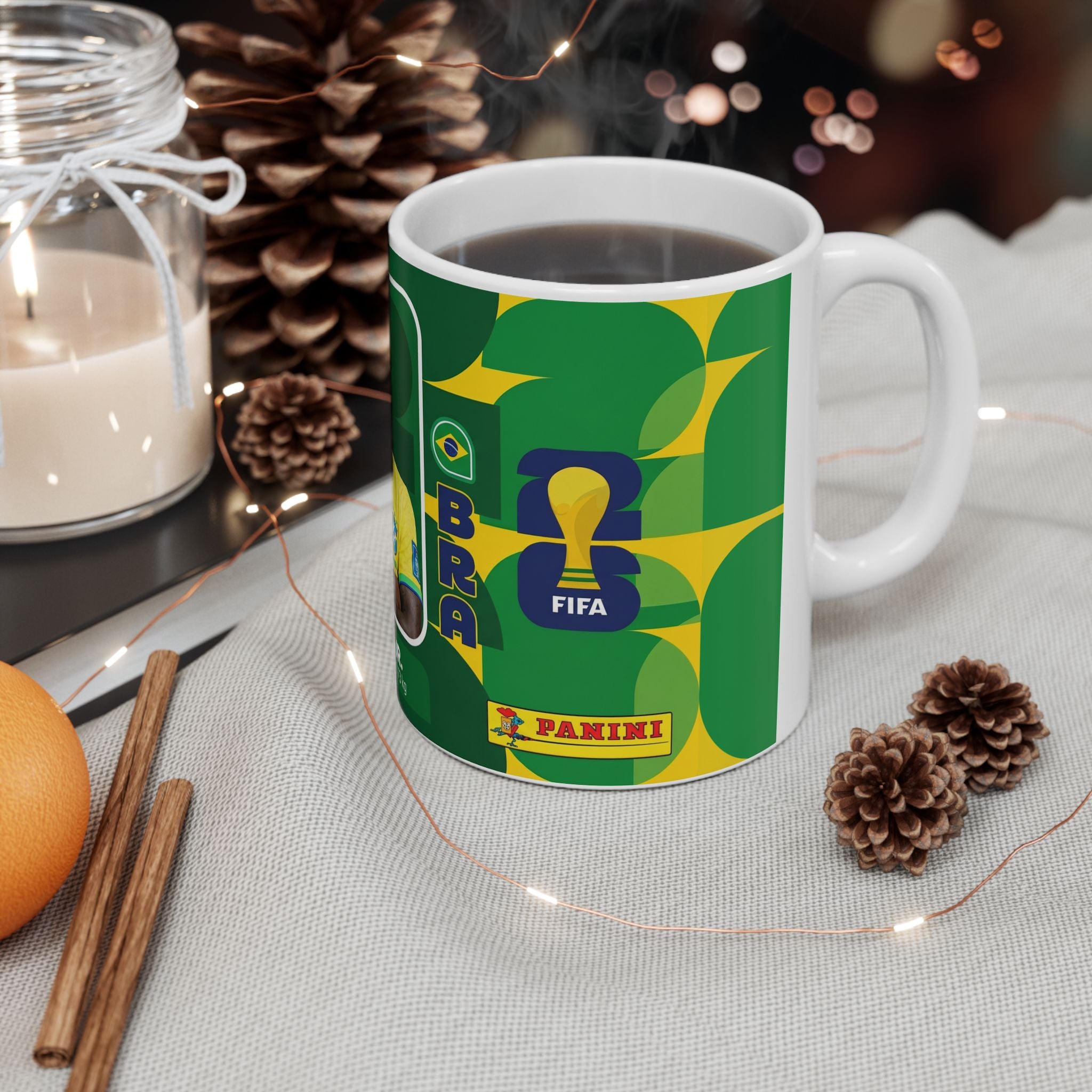 Brazil Vinicious Jr. Soccer Player Mug —  Coffee Cup (11oz/15oz), World Cup 2026 Mugs