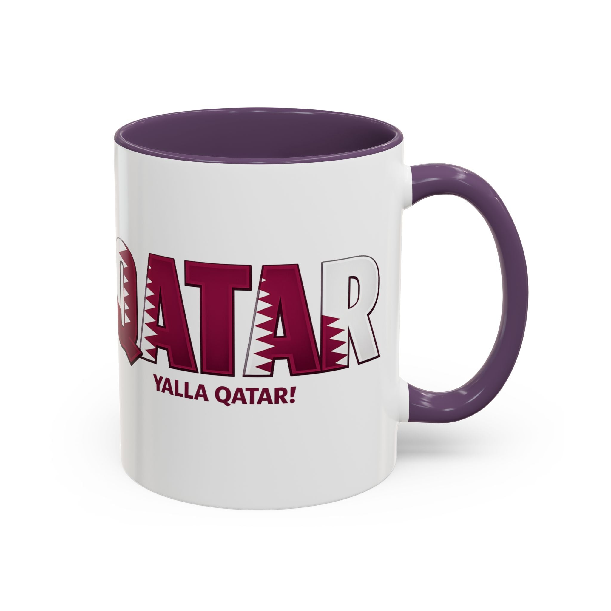 QATAR Yalla Qatar! Accent Coffee Mug | 11oz 15oz, Soccer World Cup 2026, Gifts for Dad