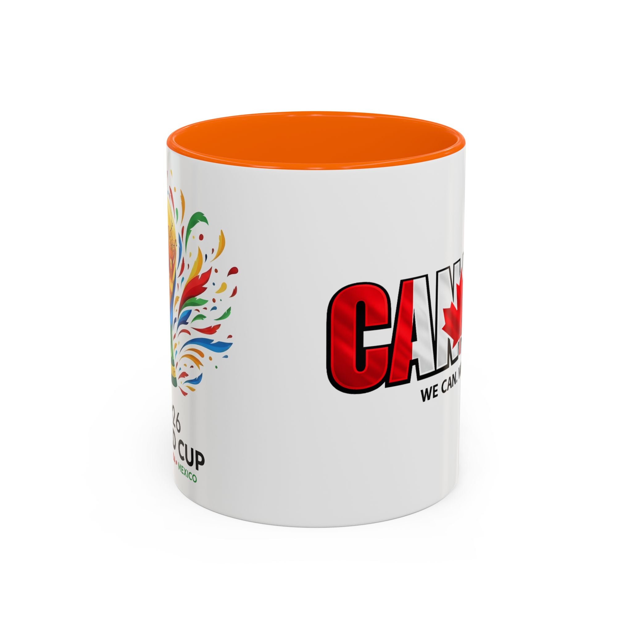 Canada Maple Leaf Text Coffee Mug | We Can. We Will. World Cup 2026, Canada Flag, Gift for Dad