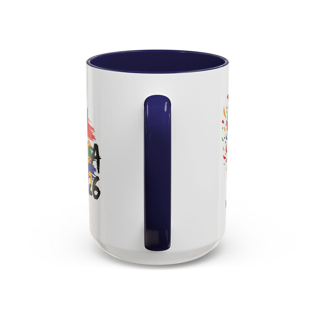 South Africa 2026 Soccer Flag Accent Coffee Mug | 11oz 15oz, Soccer World Cup 2026, Gift for Dad