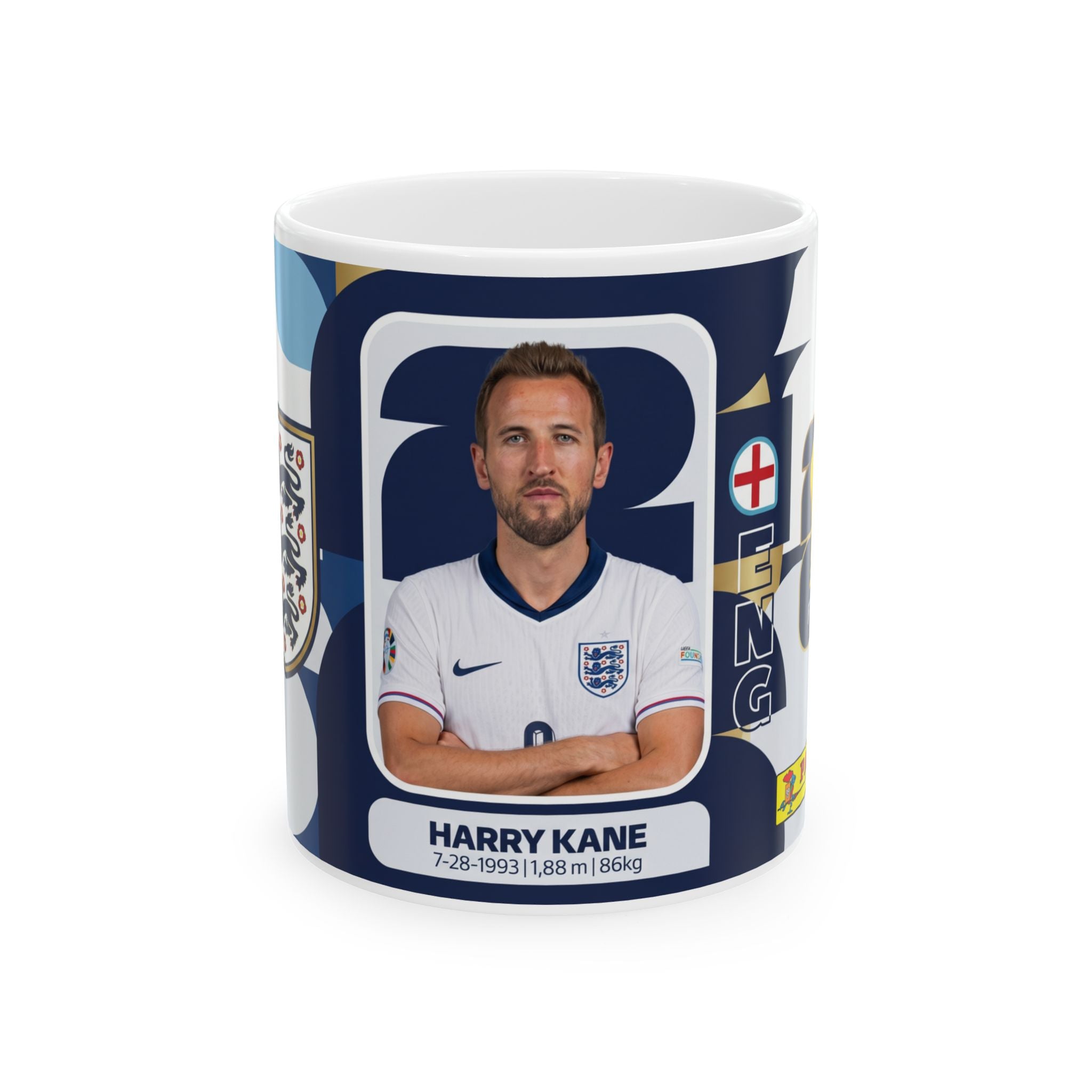 Harry Kayne England Soccer Ceramic Cup — England Football Team Collectible (11oz, 15oz), World Cup 2026 Mugs