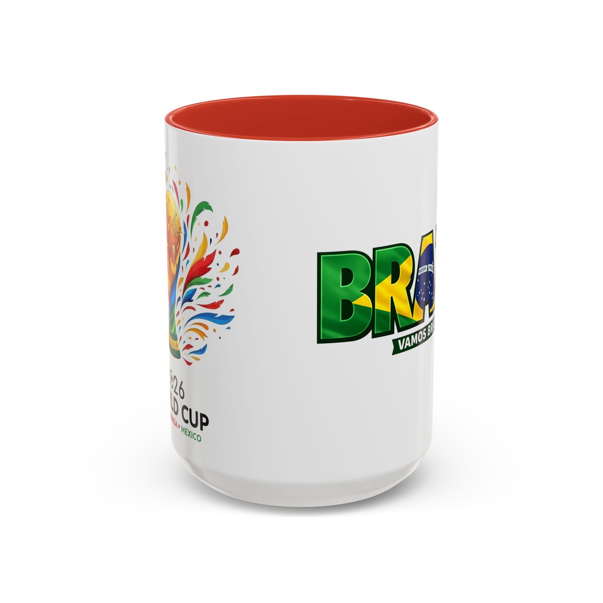 Brazil Vamos Brasil mug | Accent coffee mug, Brazil flag text design, Soccer World Cup 2026, Gifts for Dad