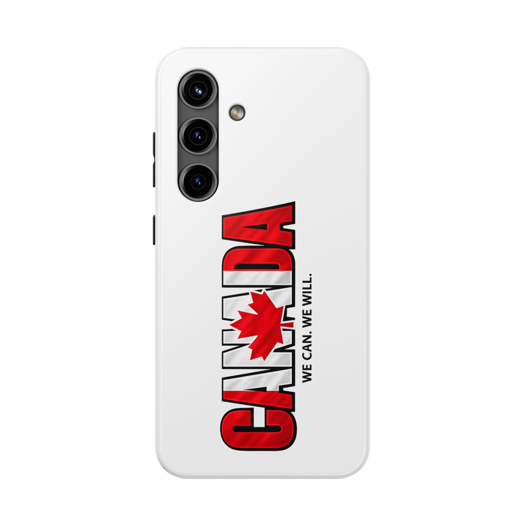 Canada Maple Leaf Phone Case | Canada text with red leaf, we can we will, Protective, Glossy, World Cup 2026