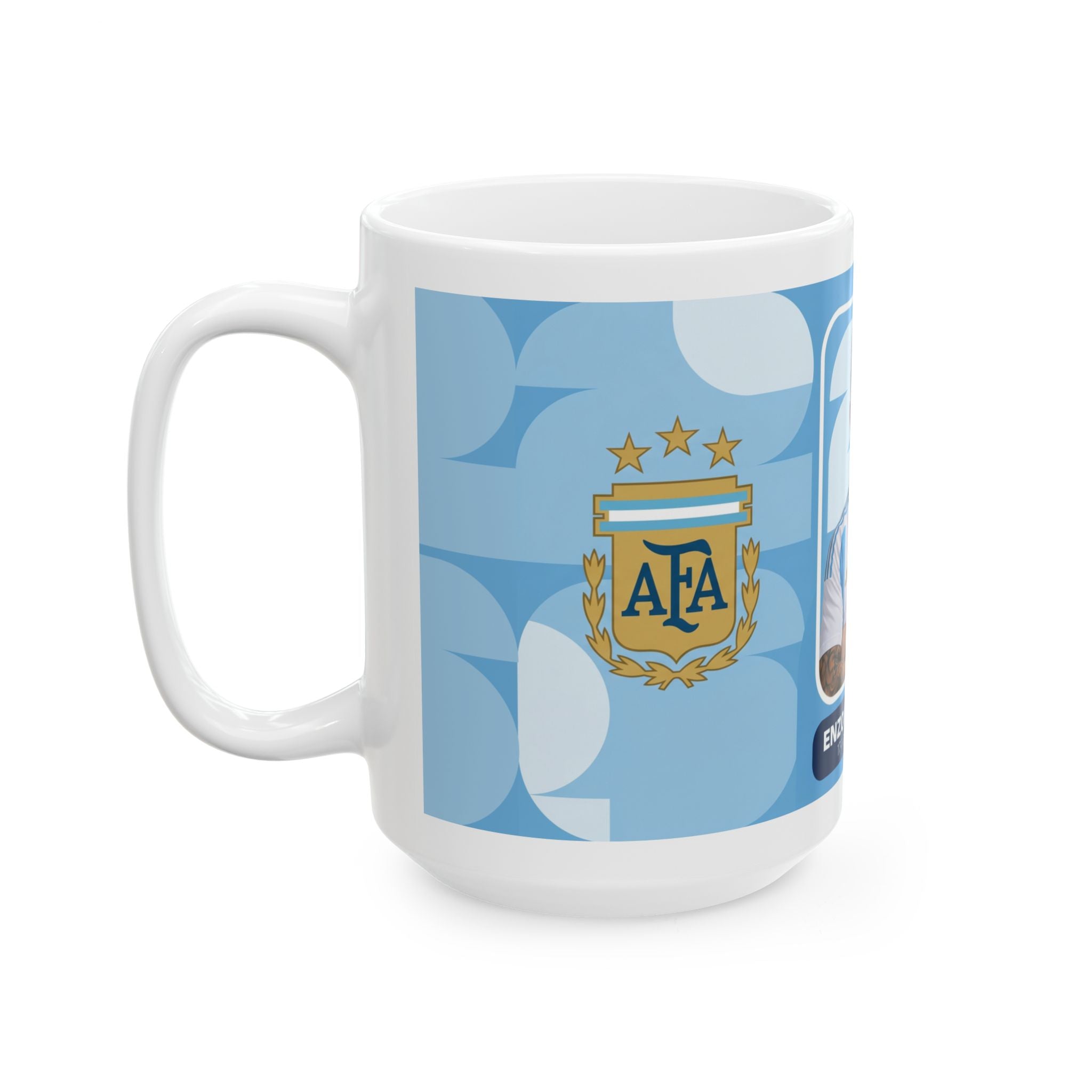 Argentina Soccer Player Enzo Fernández Ceramic Mug —  Fan Gift (11oz/15oz), World Cup 2026 Mugs