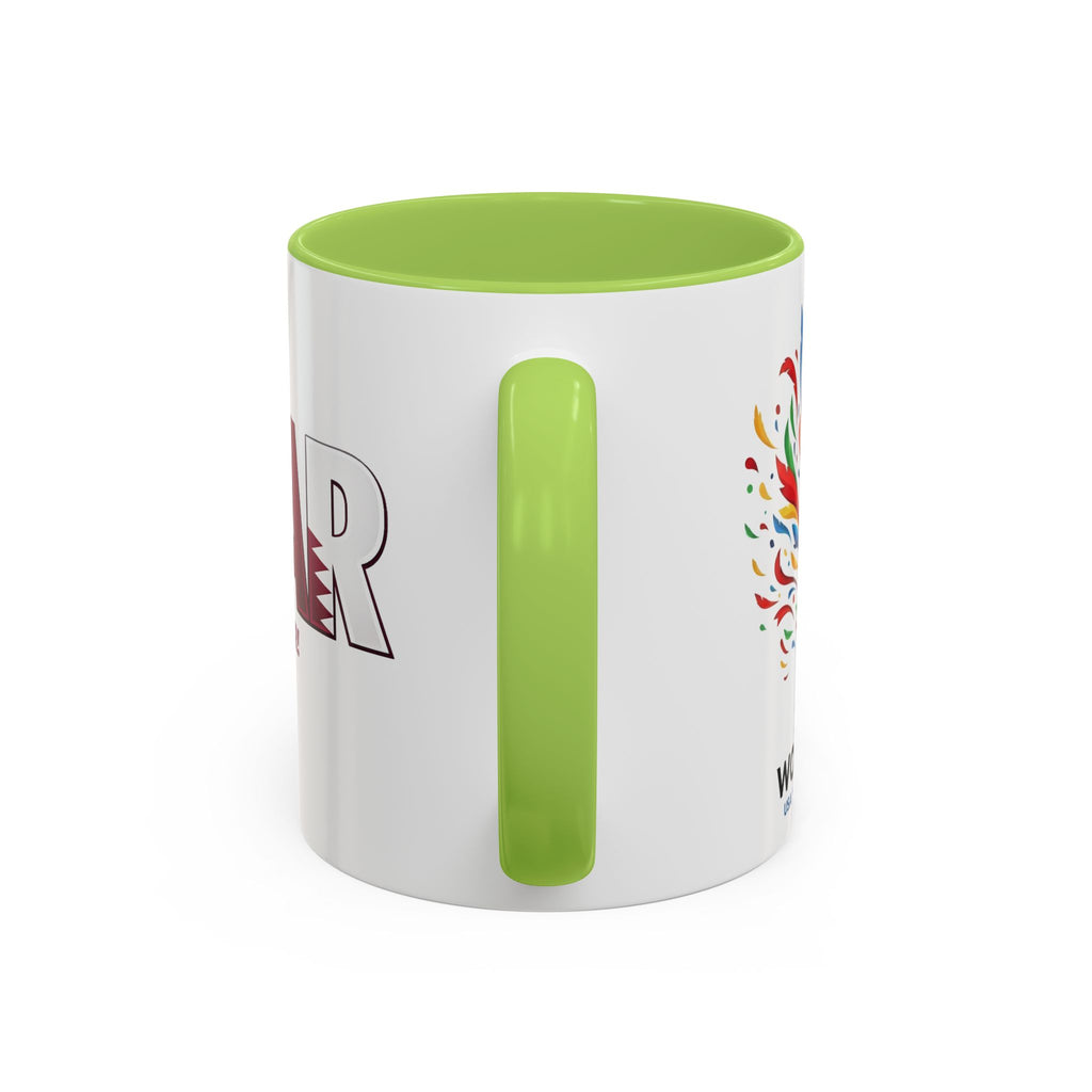QATAR Yalla Qatar! Accent Coffee Mug | 11oz 15oz, Soccer World Cup 2026, Gifts for Dad